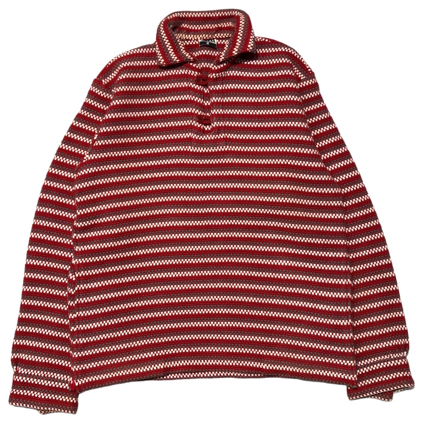 GOODENOUGH(グッドイナフ) 90~00's striped knit pullover shirt ボーダーニット プルオーバーシャツ 藤原ヒロシ M レッド