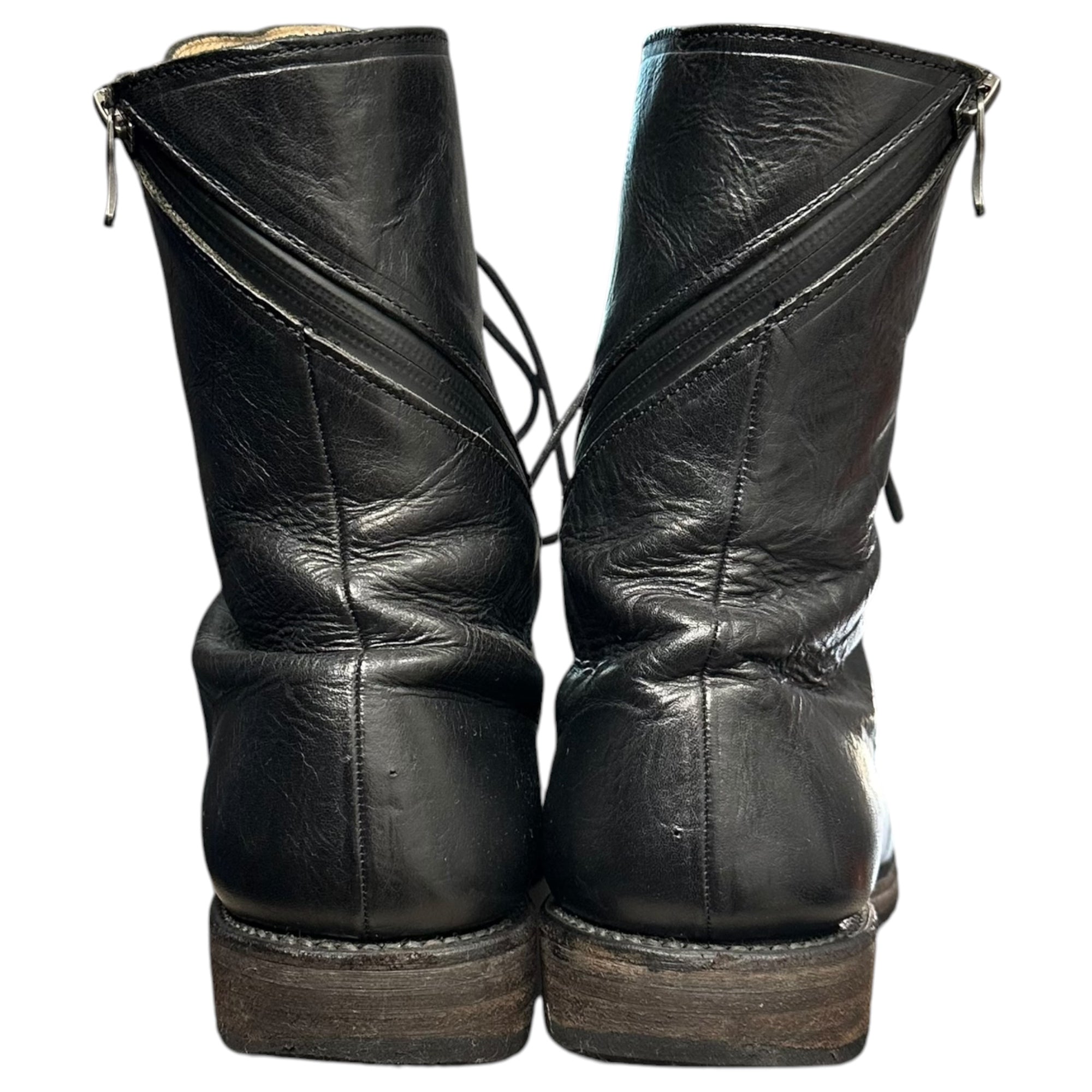 The Viridi-anne(ザヴィリディアン) 14AW 表裏一体/INDIVISIBLE Spiral Zip Boots スパイラル ジップ ブーツ VI-2302-09 2(M程度) ブラック ソール張替え済