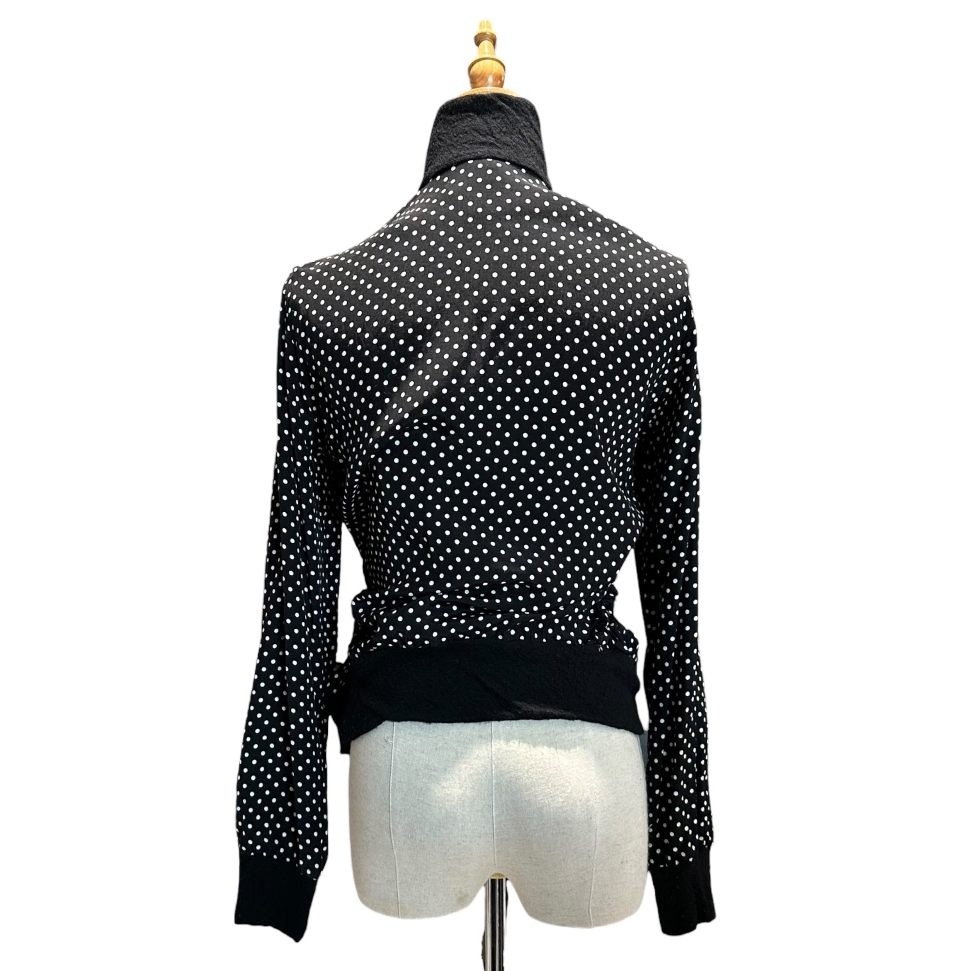 TAO COMME des GARCONS(タオコムデギャルソン) 07AW Polka Dot Zip-Up Rayon Track Jacket ドット ジップアップ レーヨン トラック ジャケット 3T-B010 S ブラック×ホワイト AD2007