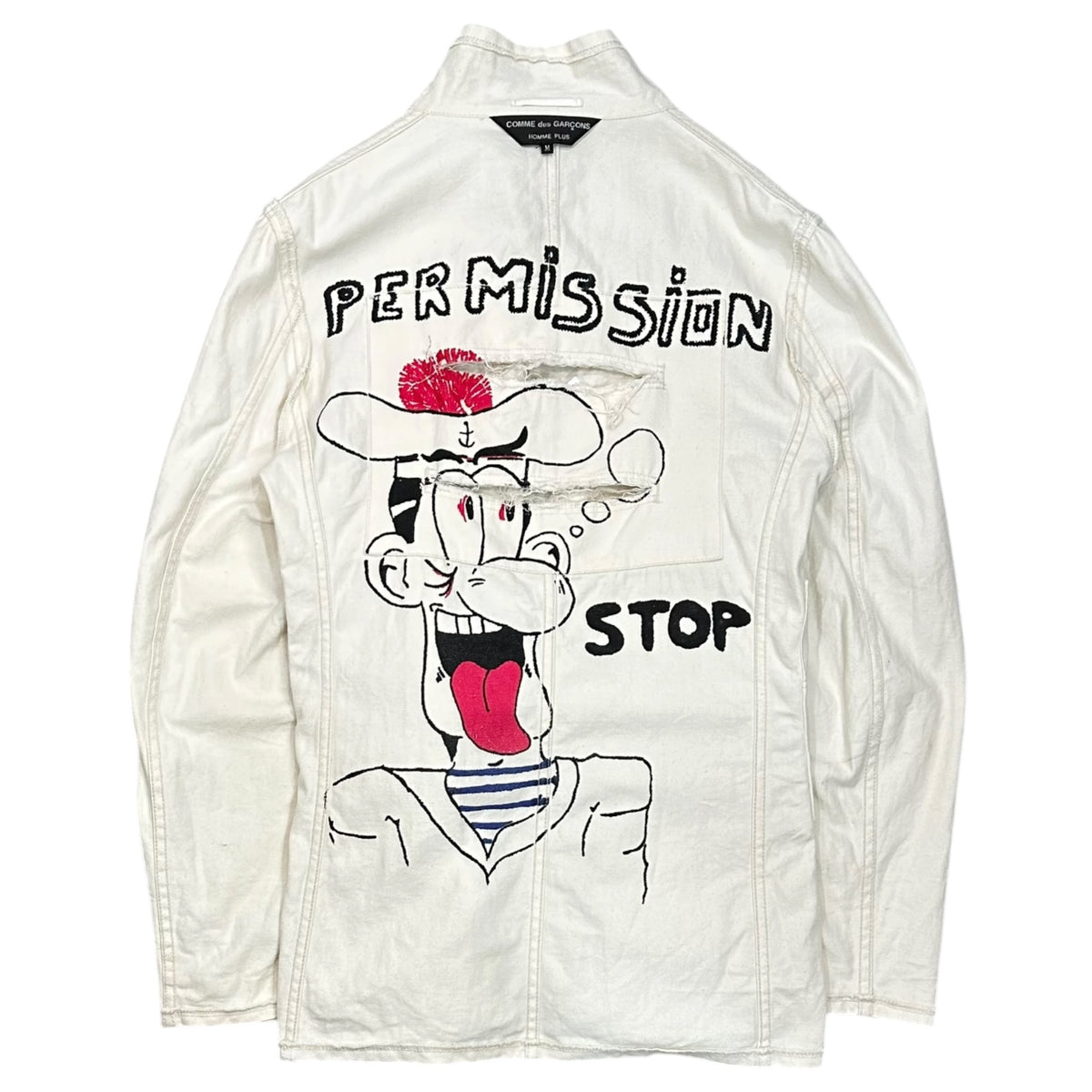 COMME des GARCONS HOMME PLUS(コムデギャルソンオムプリュス) 2004SS Inner-Printed Back Crash Jacket インナープリント バッククラッシュ ジャケット PM-J082 M アイボリー AD2003 00s