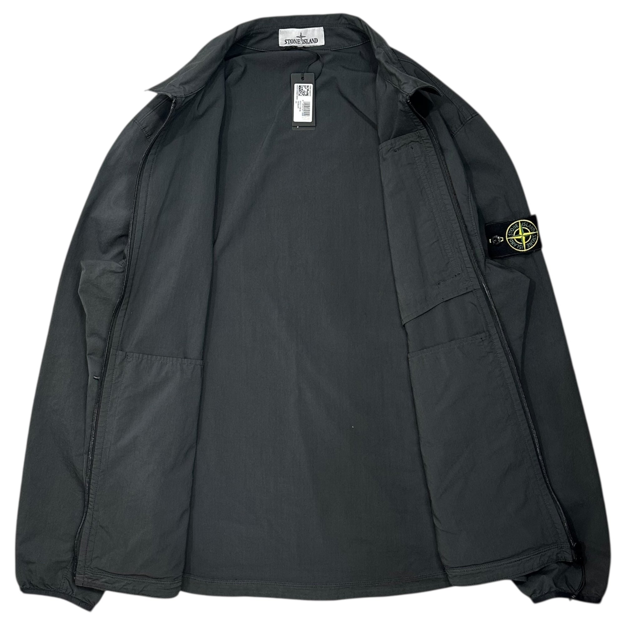 STONE ISLAND(ストーンアイランド) 24AW Bi-Stretch Cotton Nylon Twill Over Shirt ストレッチ コットン ナイロン ツイル オーバー シャツ 811511311 XXL チャコールグレー