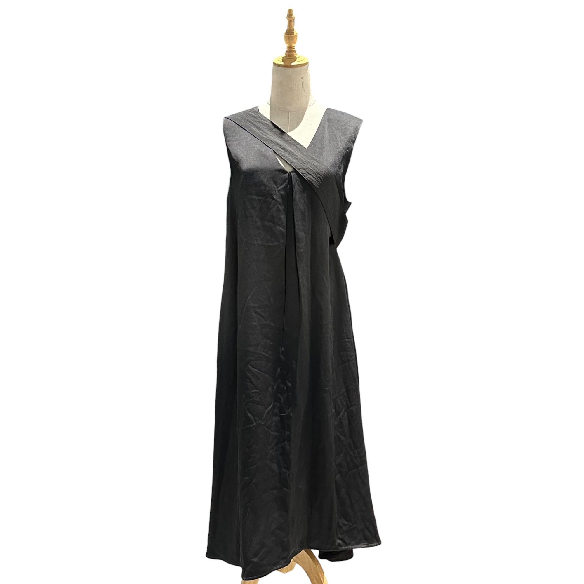 ISSEY MIYAKE(イッセイミヤケ) 1990SS Sleeveless Belted Ribbon Dress ノースリーブ ベルテッド リボン ワンピース JY41350 S ブラック 90's 90年代