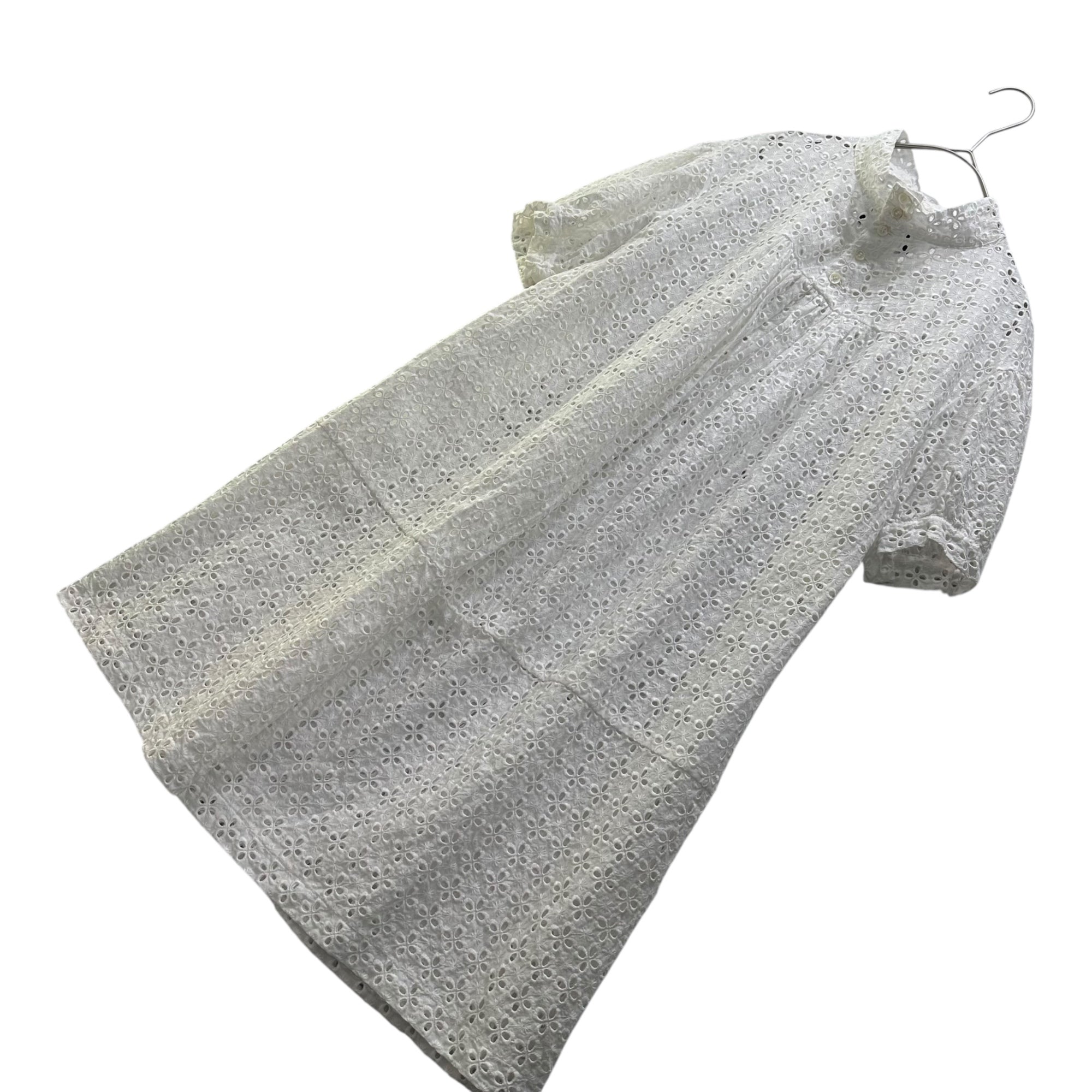 tricot COMME des GARCONS(トリココムデギャルソン) 09SS Cutwork Lace Front-Tuck Pullover Dress カットワーク レース フロント タック プルオーバー ワンピース TC-O028 M ホワイト AD2008
