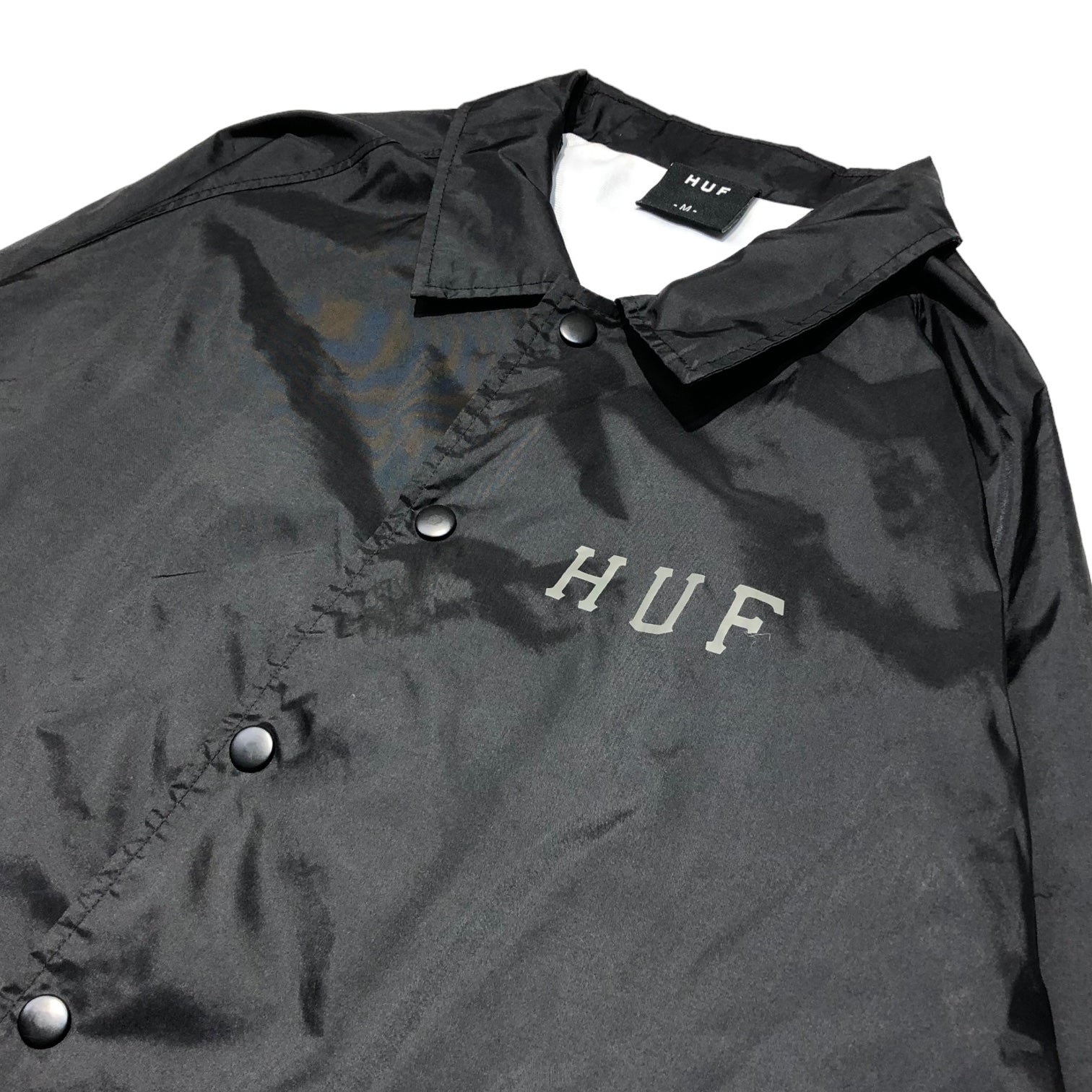 HUF(ハフ) back logo coach jacket バックロゴ コーチ ジャケット M ブラック