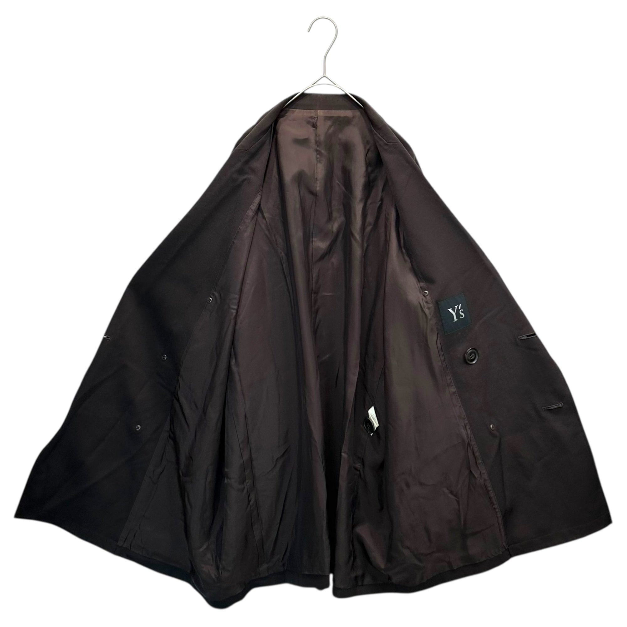 Y's(ワイズ) Old Big Silhouette Double-Breasted Wool Jacket オールド ビッグシルエット ダブルブレスト ウール ジャケット YX-J61-112 FREE ブラウン メンズ着用可能サイズ