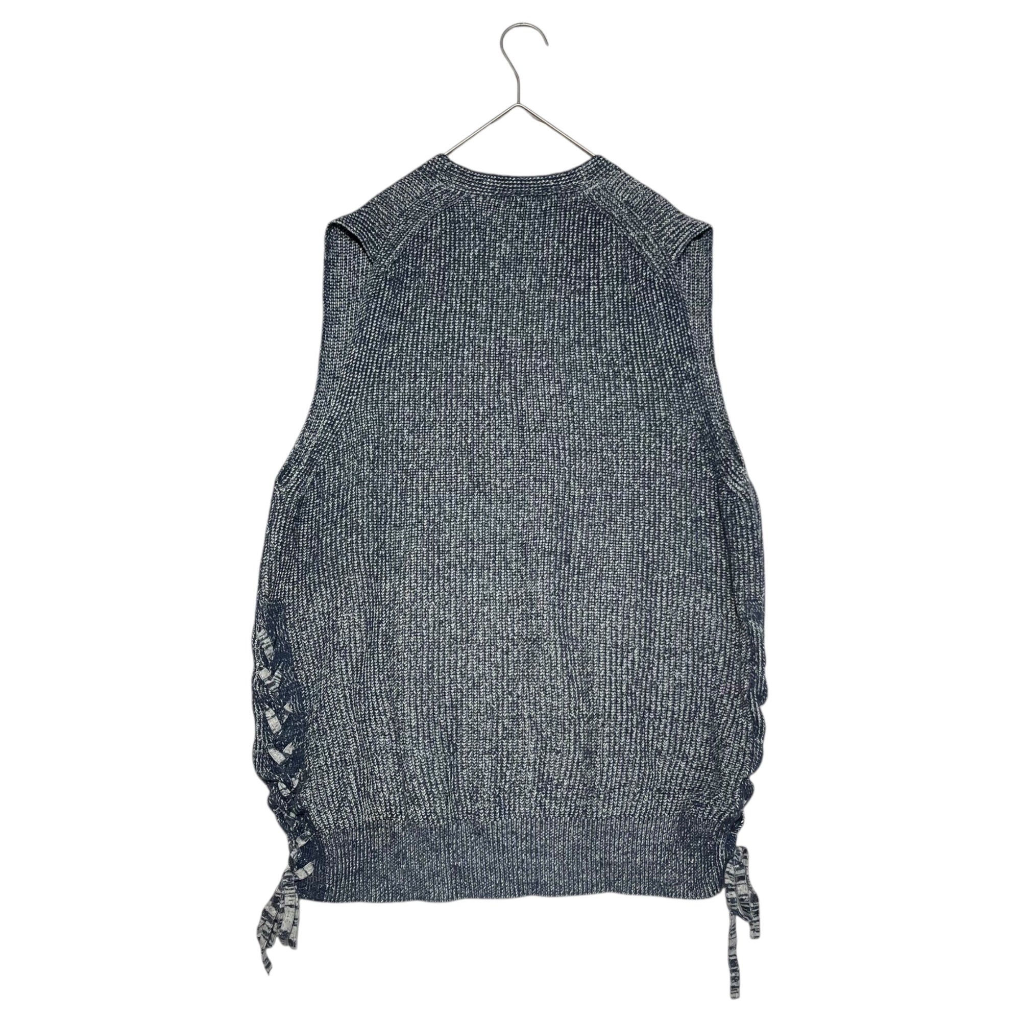 A(LeFRUDE)E(アルフレード) 17SS linen fringe knit vest リネン フリンジ ニット ベスト 17SS-NT01 FREE ネイビー