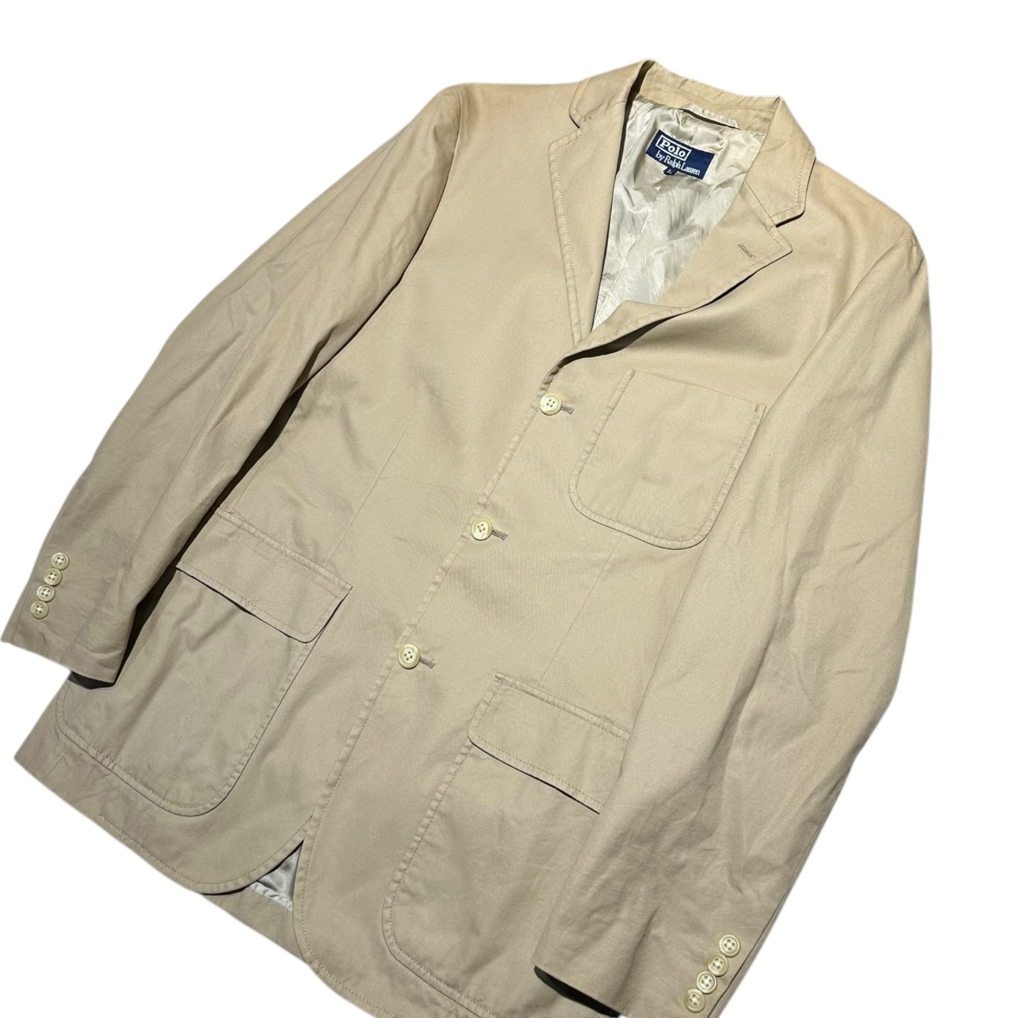 POLO RALPH LAUREN(ポロラルフローレン) Casual Tailored Jacket カジュアル テーラード ジャケット JK-RLGM-0103 L ベージュ