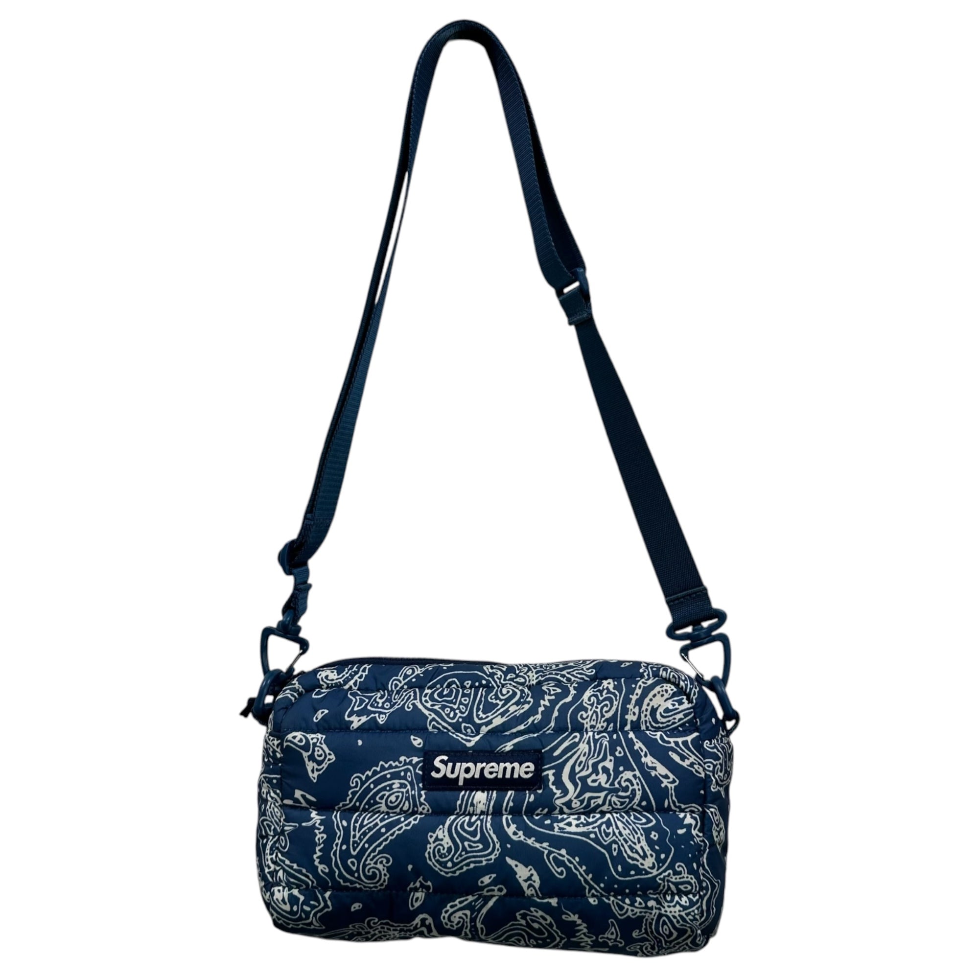 SUPREME(シュプリーム) 2022AW Puffer Side Bag バンダナ 中綿 ショルダー バッグ ネイビー