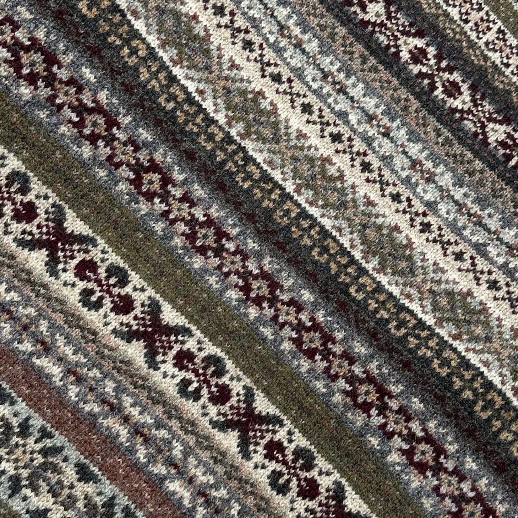 jamieson's(ジャミーソンズ) 90's~00's Nordic pattern full-zip knitノルディック柄 フルジップ ニット MK457Z 44 グレー×マルチカラー
