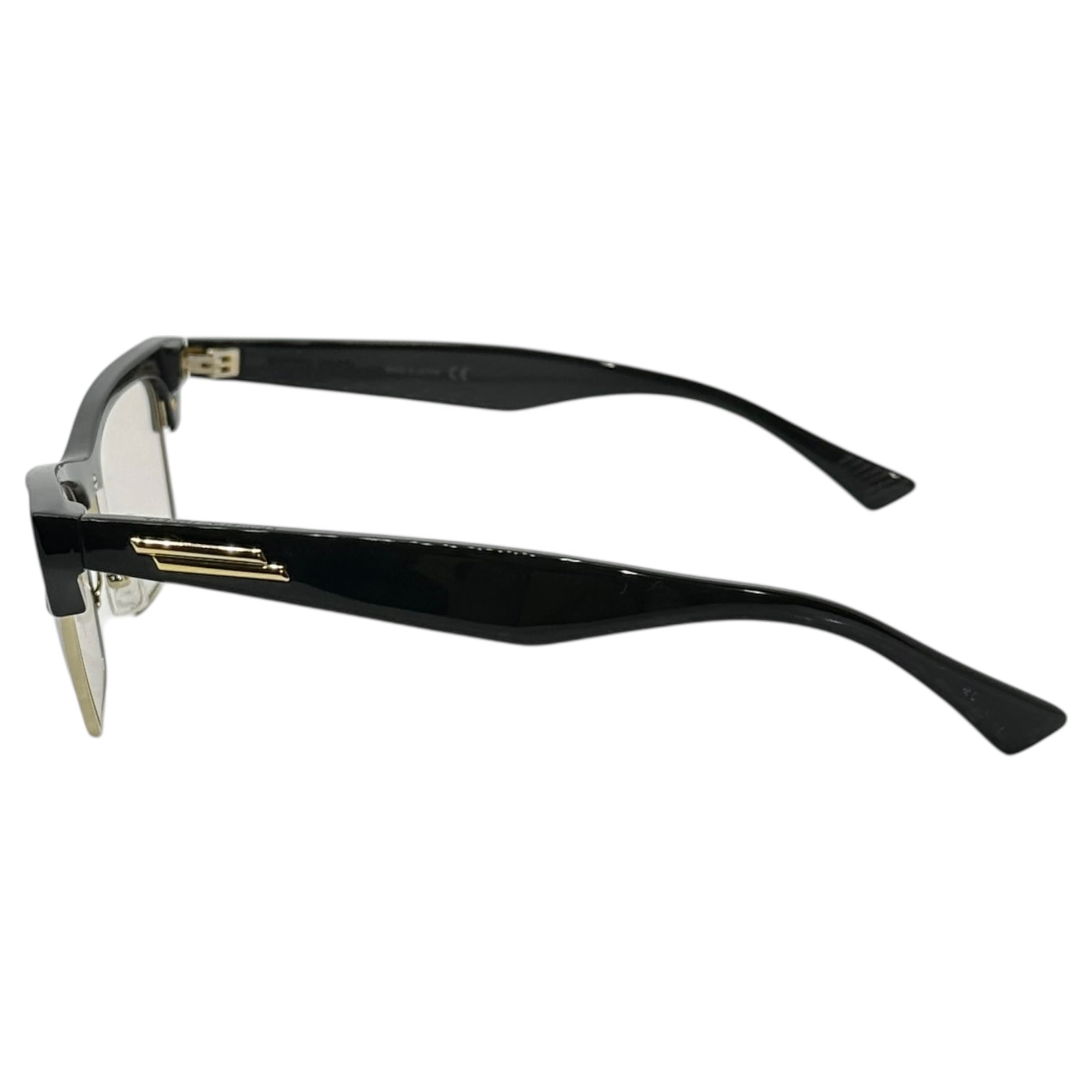 BOTTEGA VENETA(ボッテガヴェネタ) tortoiseshell half rim clear lens sunglasses 鼈甲ハーフリムクリアレンズサングラス BV1100O-002 52□15-140 ブラック×クリア