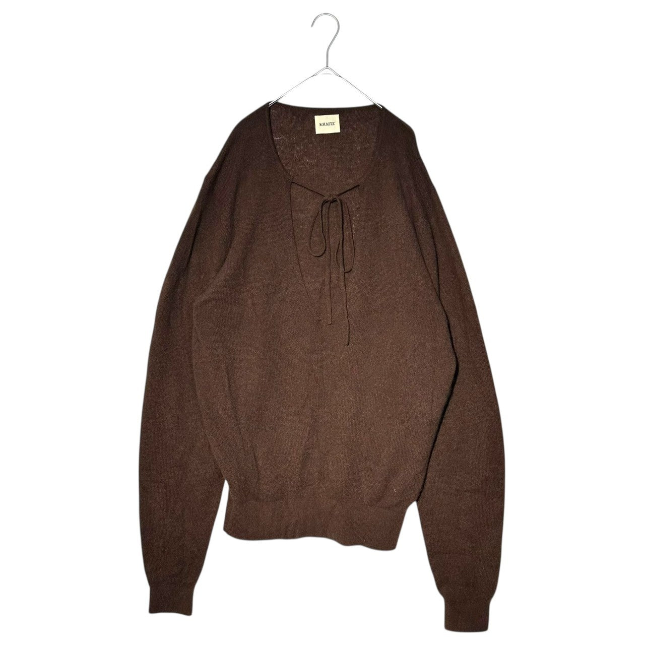 KHAITE(ケイト) Deep V-Neck Cashmere Pullover Knit ディープ  Vネック カシミア プルオーバー ニット 40(L) ブラウン