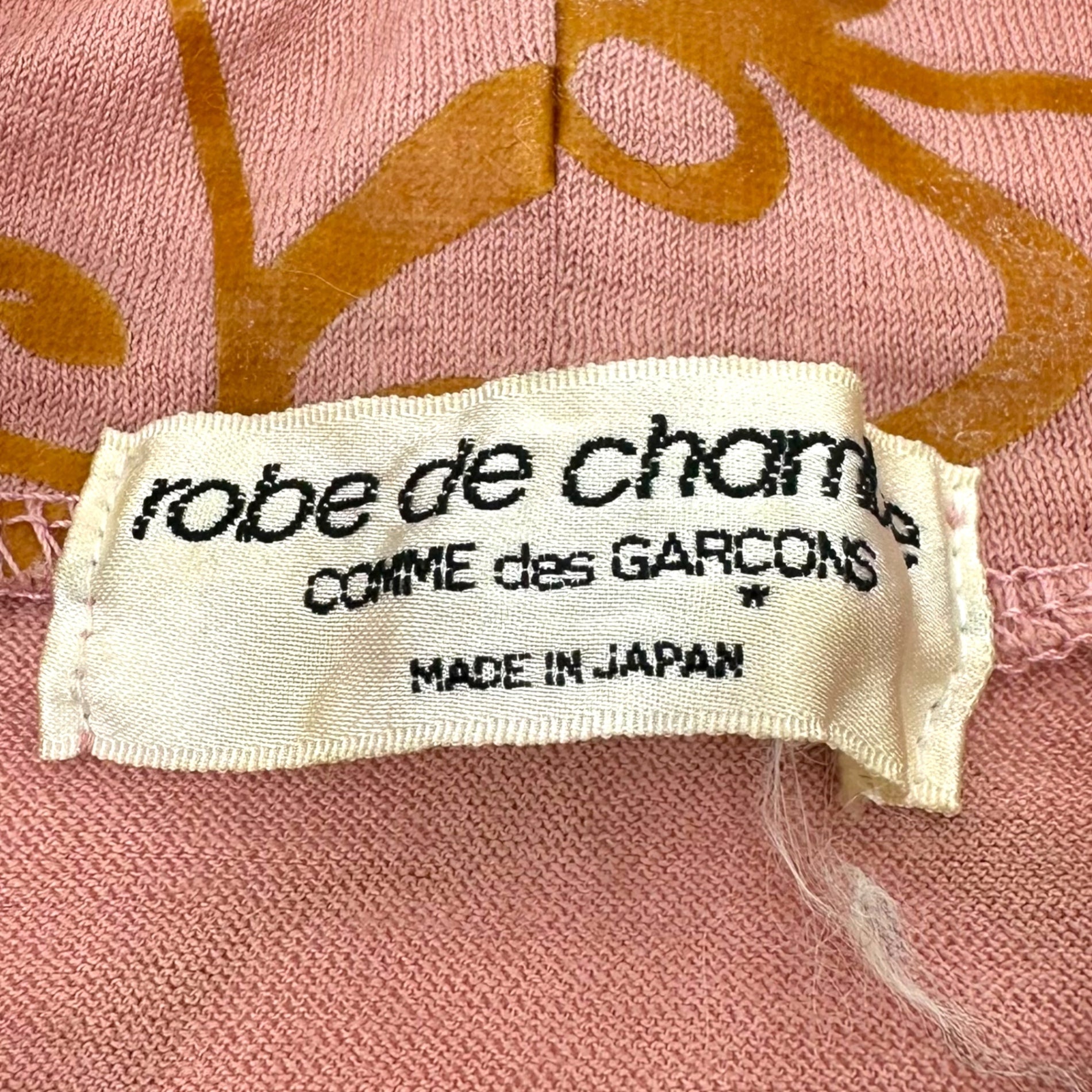 robe de chambre COMME des GARCONS(ローブドシャンブルコムデギャルソン) 97SS Floral Print Short-Length L/S T-shirt フラワー プリント ウール モックネック ショート丈 長袖 カットソー RT-040170 表記無(M程度) ピンク AD1996 90's 90年代 ヴィンテージ Tシャツ