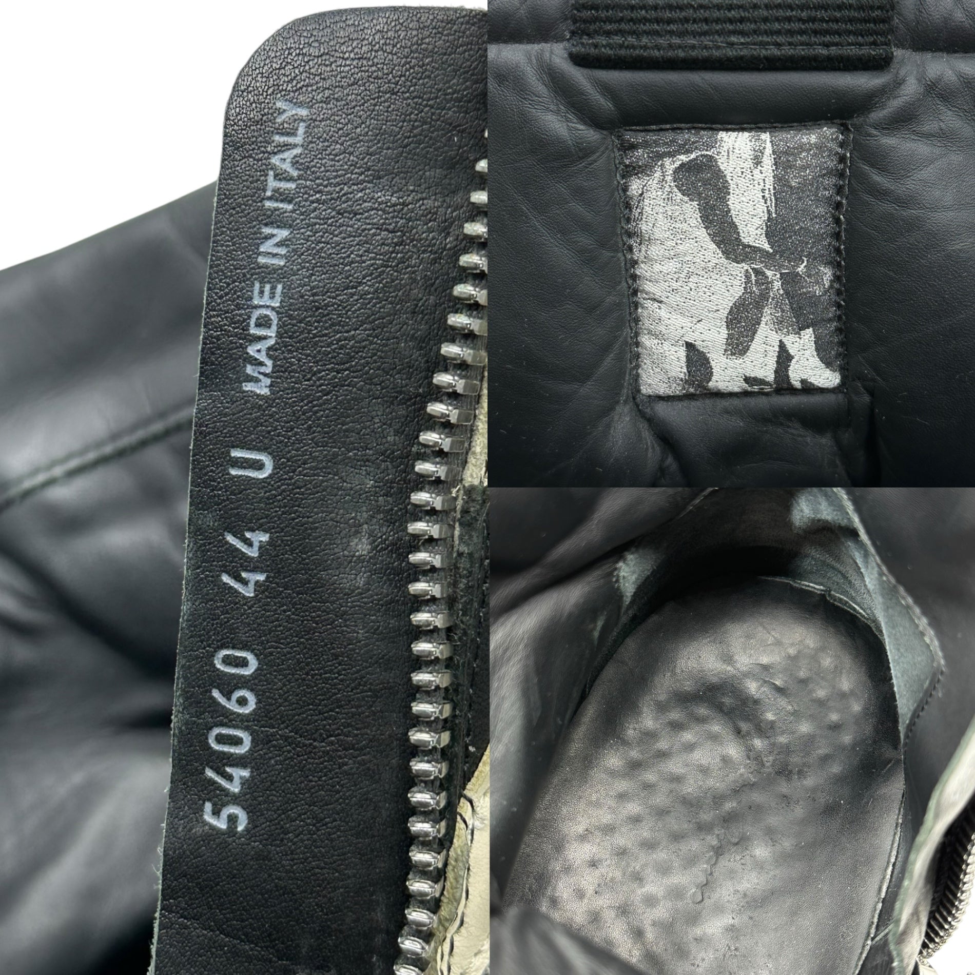 Rick Owens(リックオウエンス) SIDE ZIP HI CUT SNEAKER サイドジップ ハイカット スニーカー 54060 44(28.0cm程度) ブラック×ホワイト