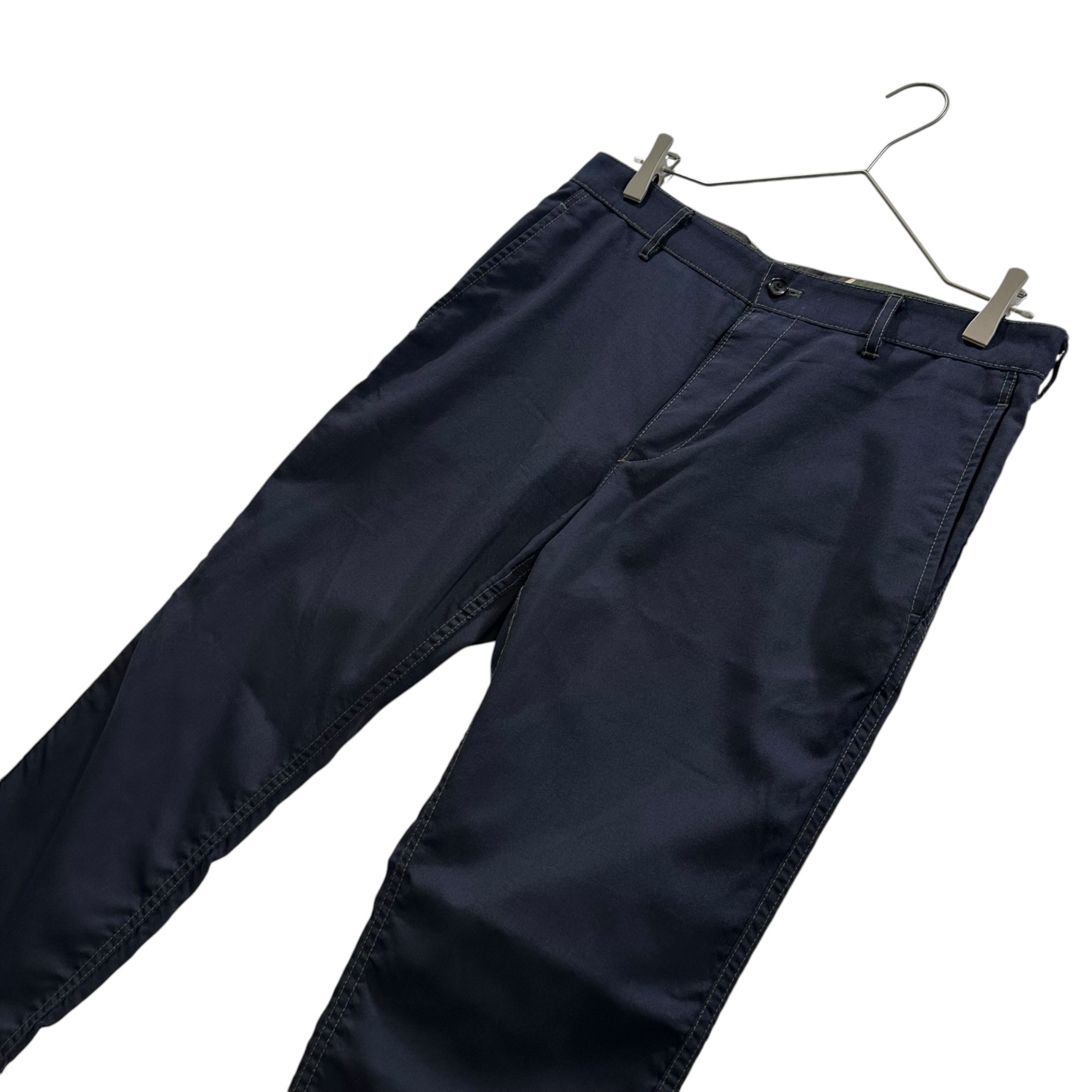 COMME des GARCONS HOMME(コムデギャルソンオム) 2012SS Lined Camouflage Wool Slacks 裏地 カモフラ ウール スラックス HI-P013 M ネイビー AD2011