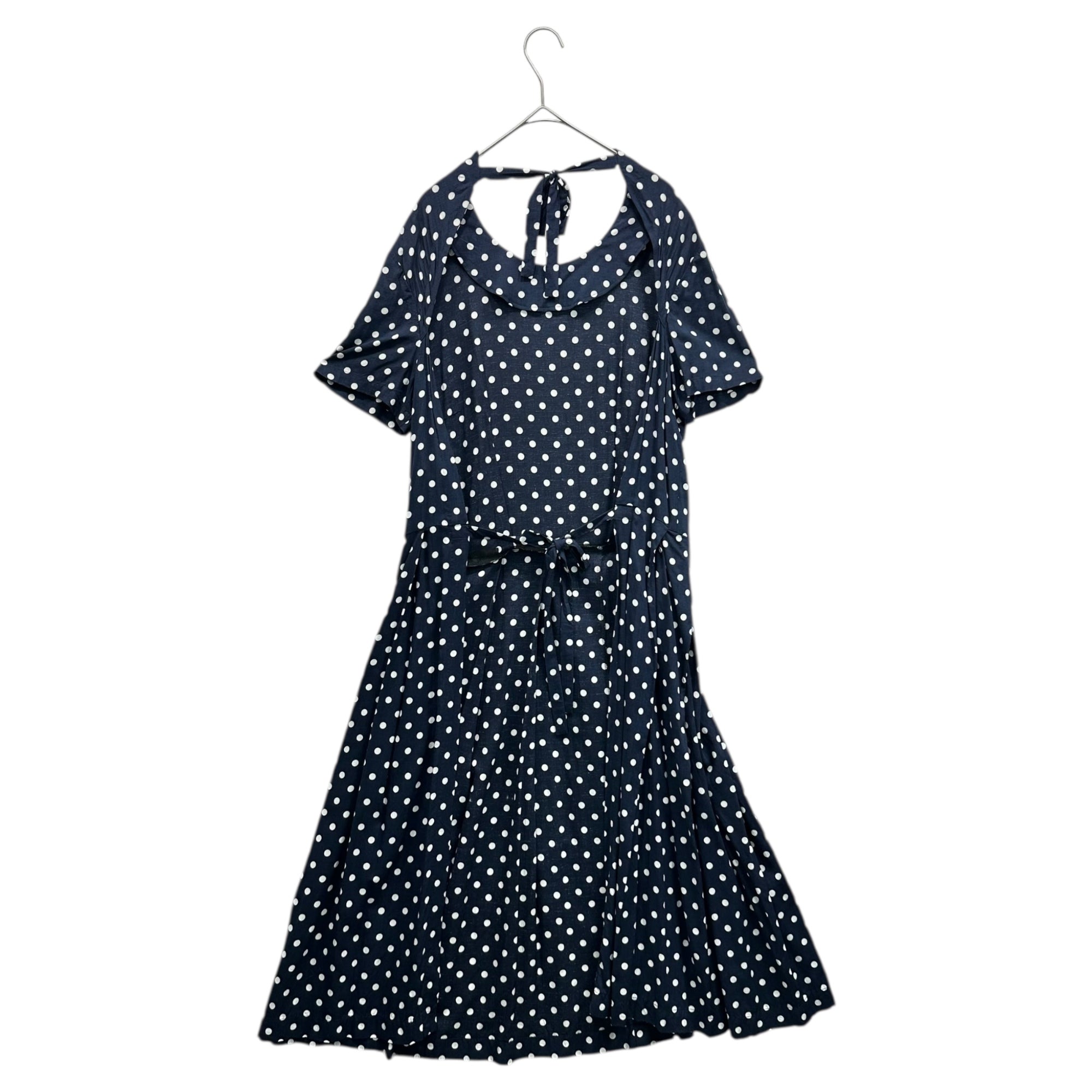 COMME des GARCONS COMME des GARCONS(コムデギャルソンコムデギャルソン) 14SS Polka Dot Apron Dress ドット柄 エプロン ワンピース RM-O023 M ネイビー×ホワイト AD2013