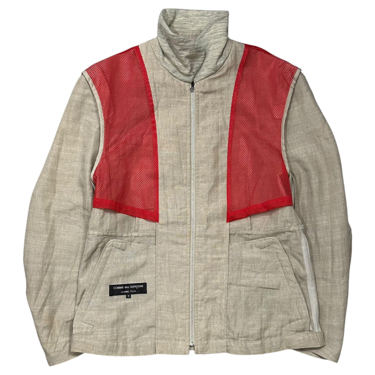 COMME des GARCONS HOMME PLUS(コムデギャルソンオムプリュス) 1996SS Reflective-Period Linen Zip-Up Jacket リフレクター期 リネン ジップ アップ ジャケット PJ-100970 FREE ベージュ AD1995 90s アーカイブ