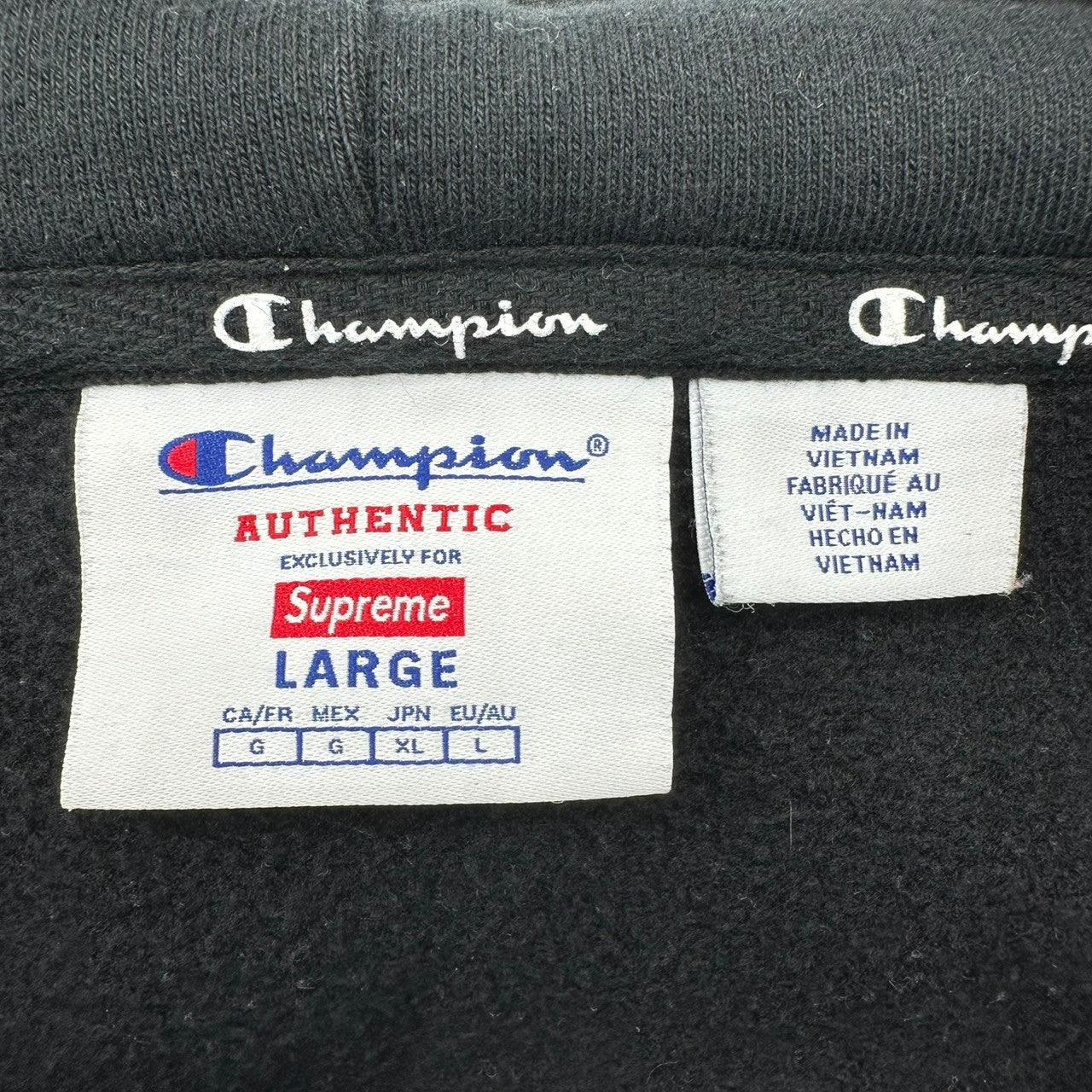 SUPREME×Champion(シュプリーム×チャンピオン) 24SS Zip Up Hooded Sweatshirt アーチロゴ ジップ アップ パーカー L ブラック