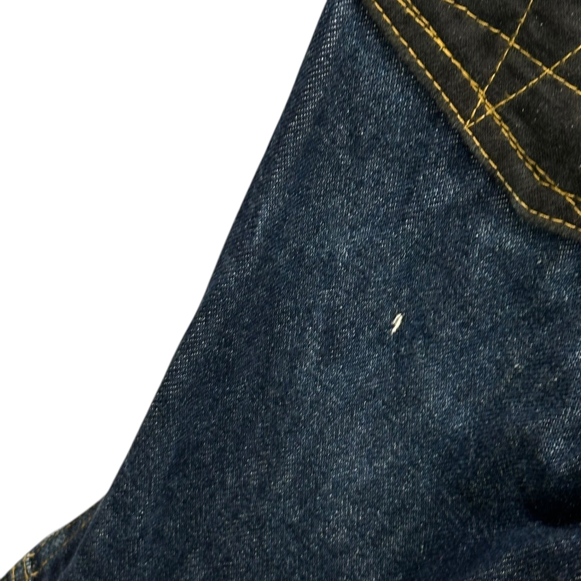 Christopher Nemeth(クリストファーネメス) 00's Yellow-Stitch Cropped Denim Pants イエローステッチ クロップド デニム パンツ 733 S インディゴ×ブラック×イエロー