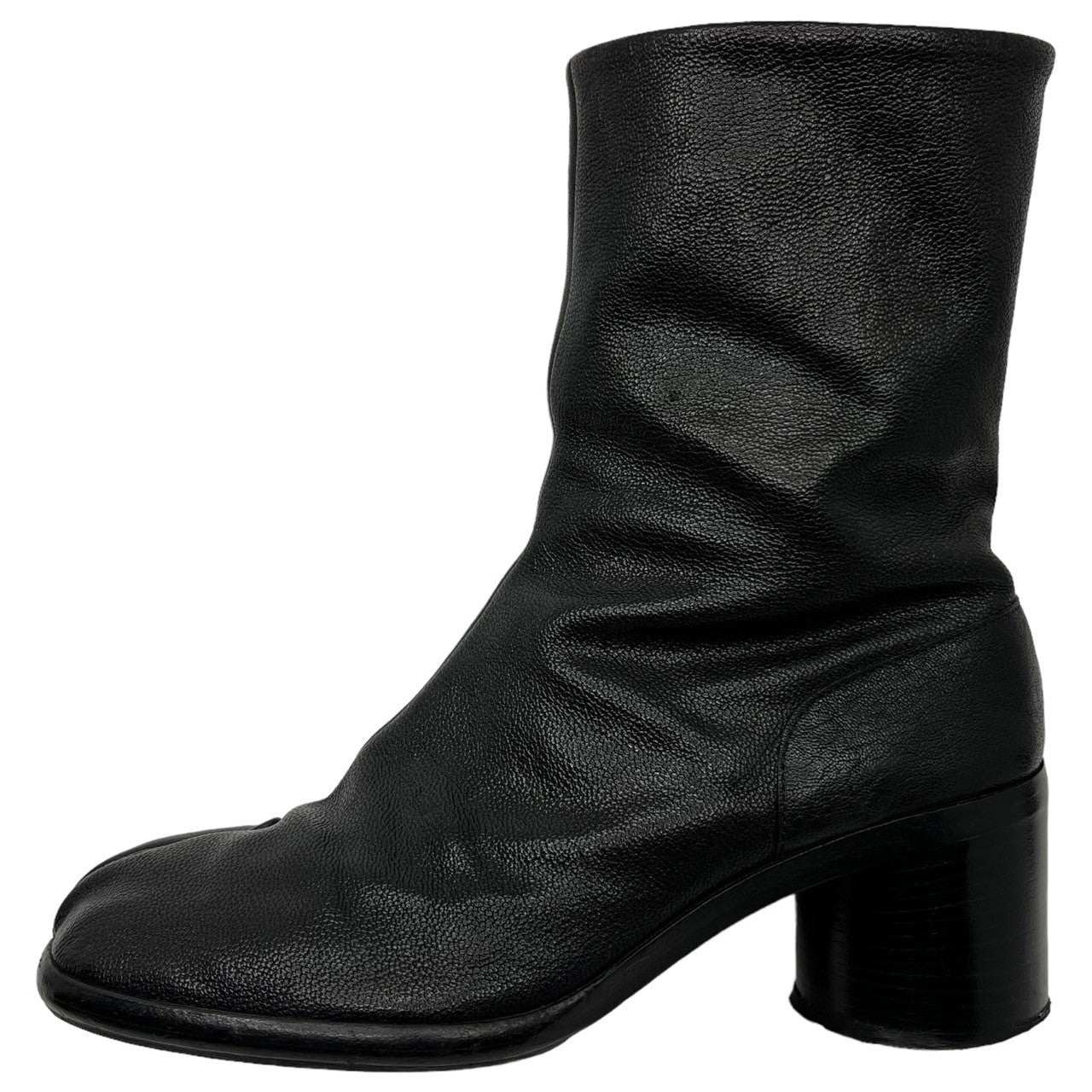 MAISON MARGIELA(メゾンマルジェラ) 21SS TABI BOOTS 足袋 ブーツ シボ革 ヒール S57WU0220 SIZE  39(24.5～25.0程度) ブラック 箱付