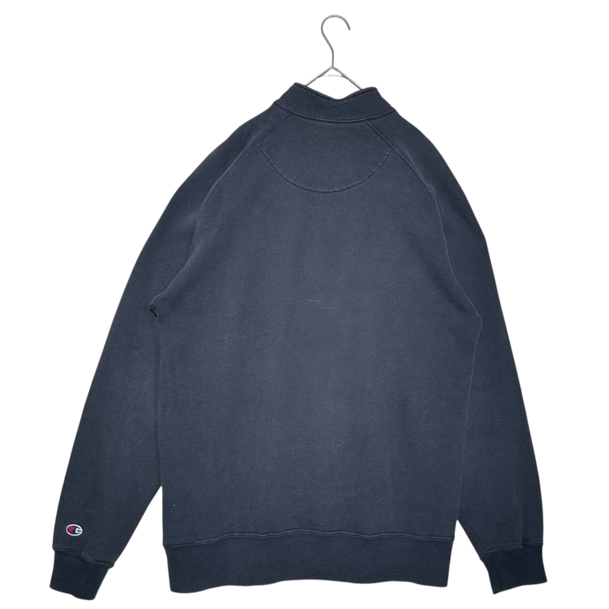 Champion(チャンピオン) 80's~90's USA made Logo Half Zip Sweatshirt ロゴ ハーフ ジップ スウェット XXL ネイビー 1986年～1990年代初頭 ヴィンテージ 青刺繍タグ中期