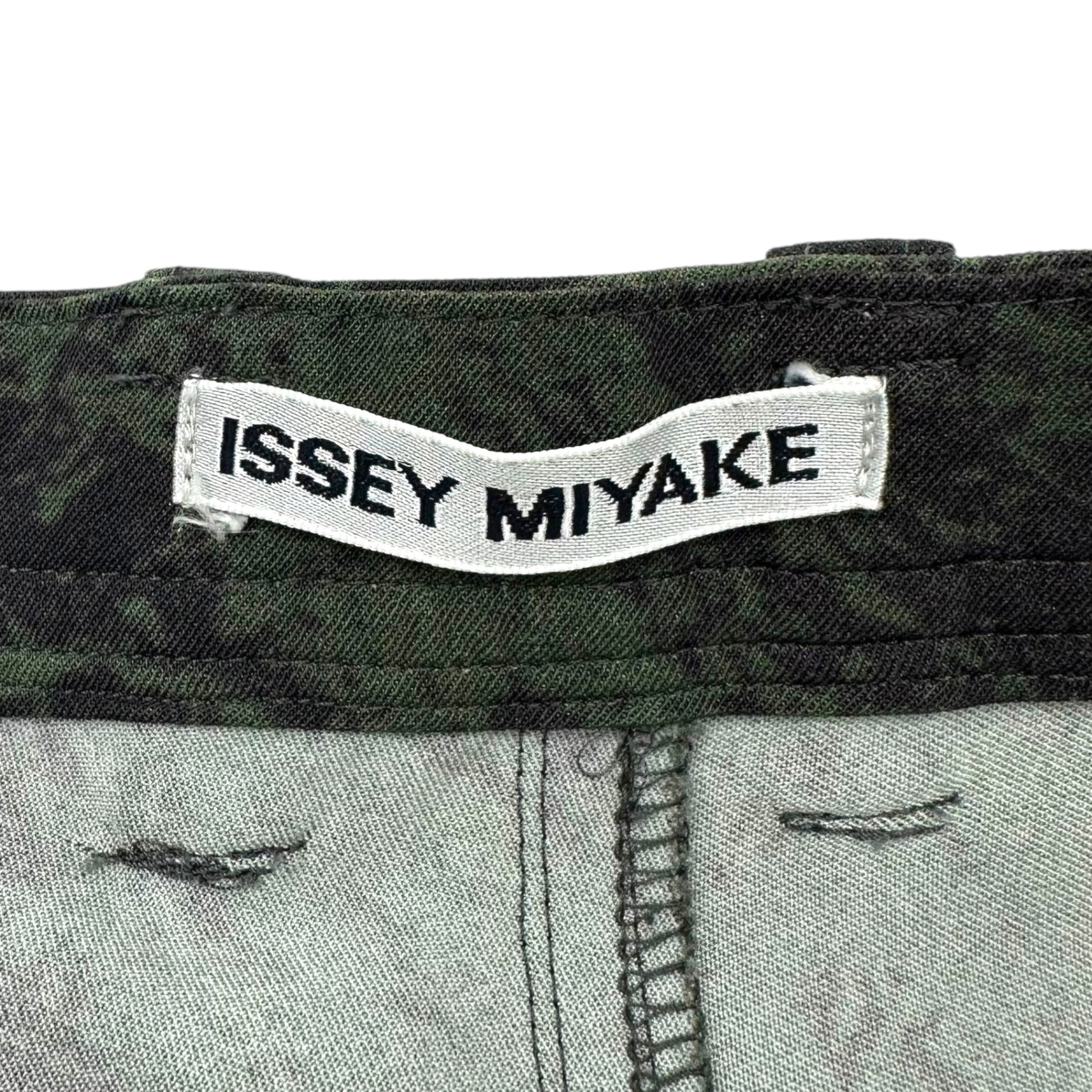 ISSEY MIYAKE(イッセイミヤケ) 99AW Camouflage cotton poly stretch straight pants カモフラ コットン ポリ ストレッチ ストレート パンツ IM93-FF041 L グリーン