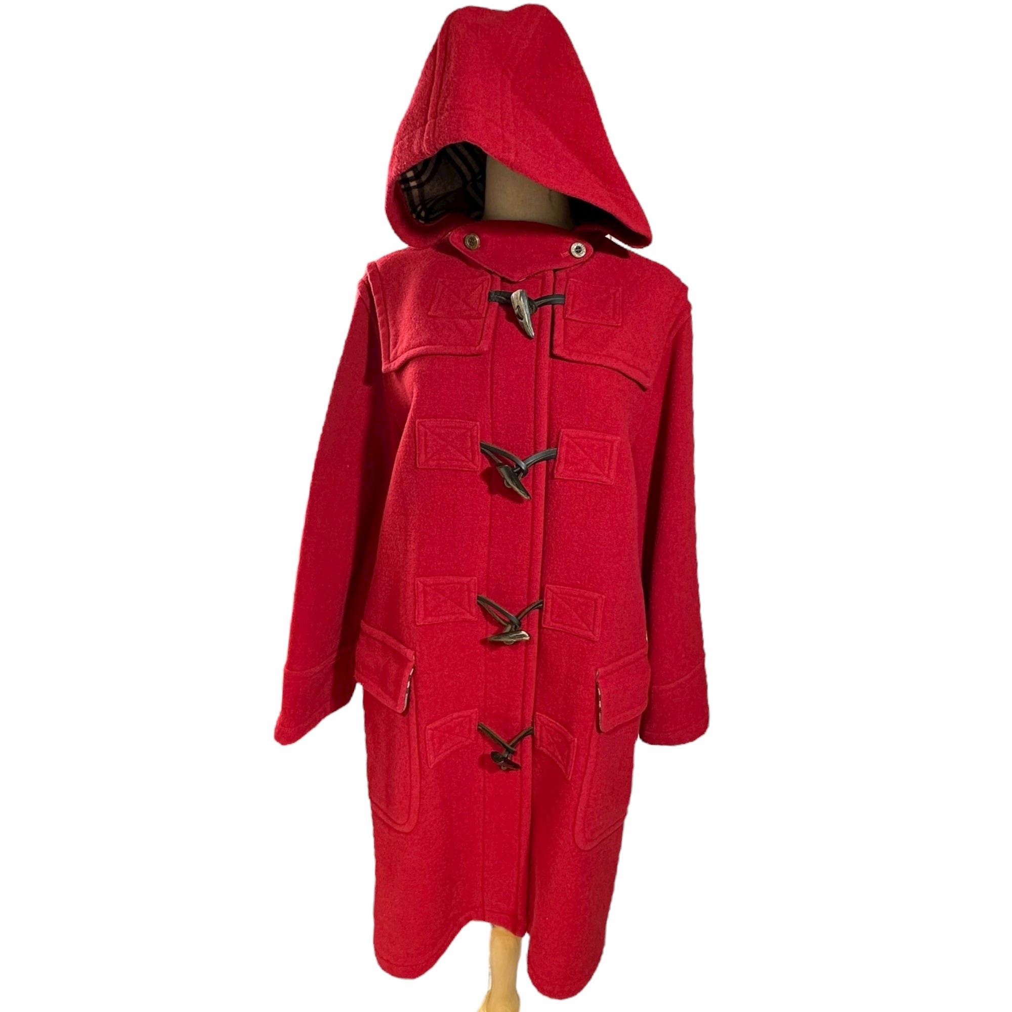 BURBERRY BLUE LABEL(バーバリーブルーレーベル) Old Melton duffle coat オールド メルトン ダッフル コート 38(M程度) レッド