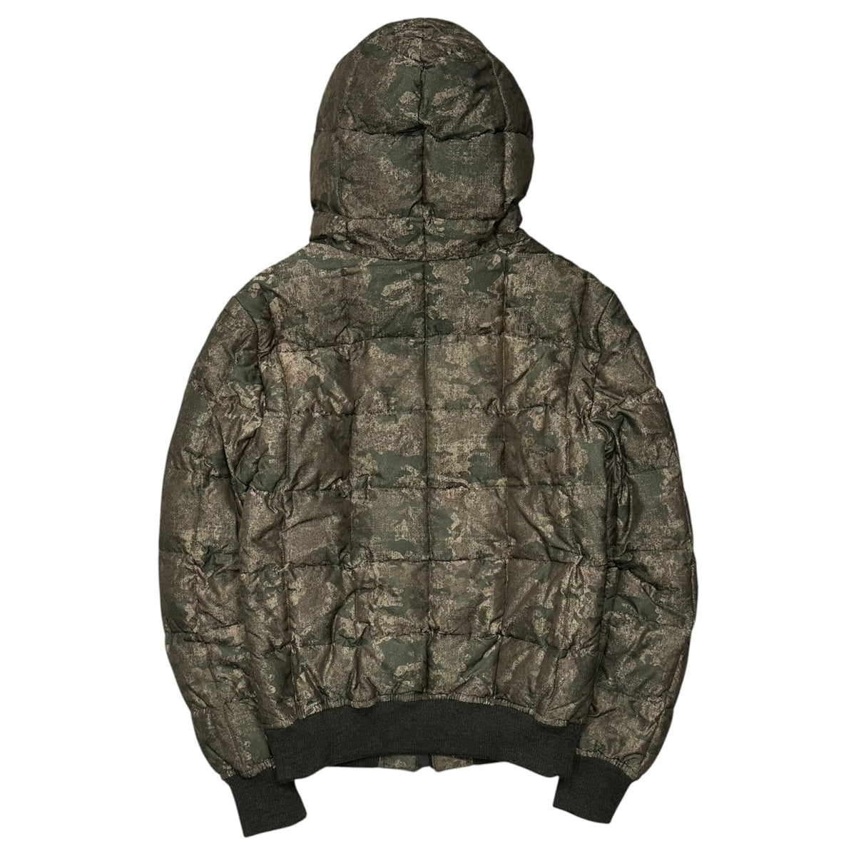 DOLCE&GABBANA(ドルチェ&ガッバーナドルガバ) Quilted Puffer Jacket - Camouflage キルティング パファー ジャケット - カモフラ G9ET1T G7DUN 44 カーキ 中綿 フーデッド