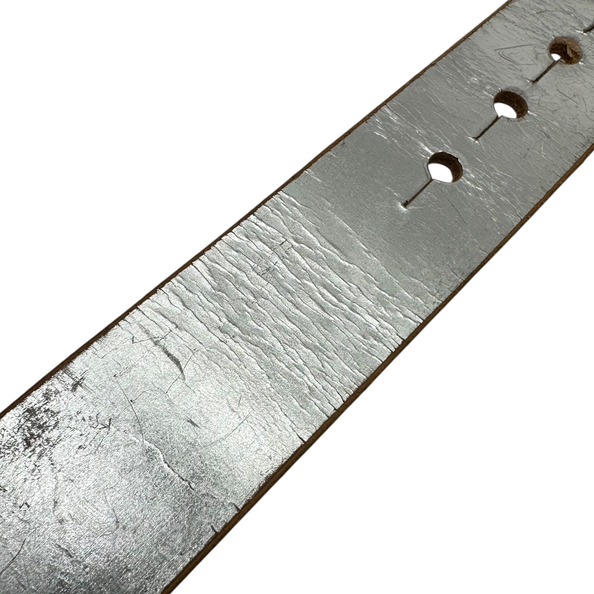 YOHJI YAMAMOTO(ヨウジヤマモト) Silver Leather Belt シルバー レザー ベルト FM-F04-770 シルバー