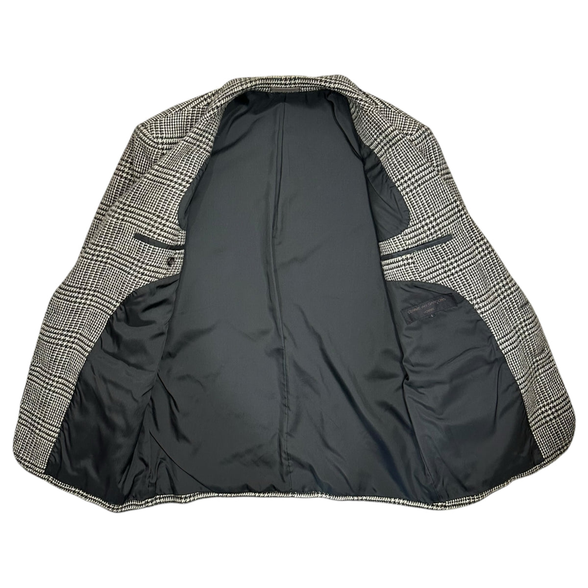 COMME des GARCONS HOMME(コムデギャルソンオム) 1980's Houndstooth Tweed 2B Jacket 千鳥格子 ツイード 2B ジャケット HJ-05048 S グレー×ブラック 80年代 テーラード