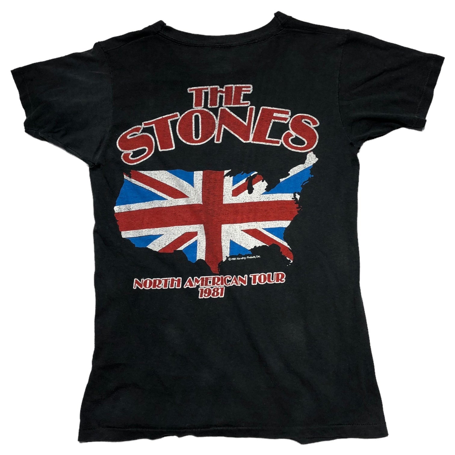 ROLLING STONES(ローリングストーン) 1981 © ”NORTH AMERICAN TOUR” ノース アメリカ ツアー ヴィンテージ Tシャツ S ブラック 80’s 80年代 バンド SCREEN STARS ロゴ