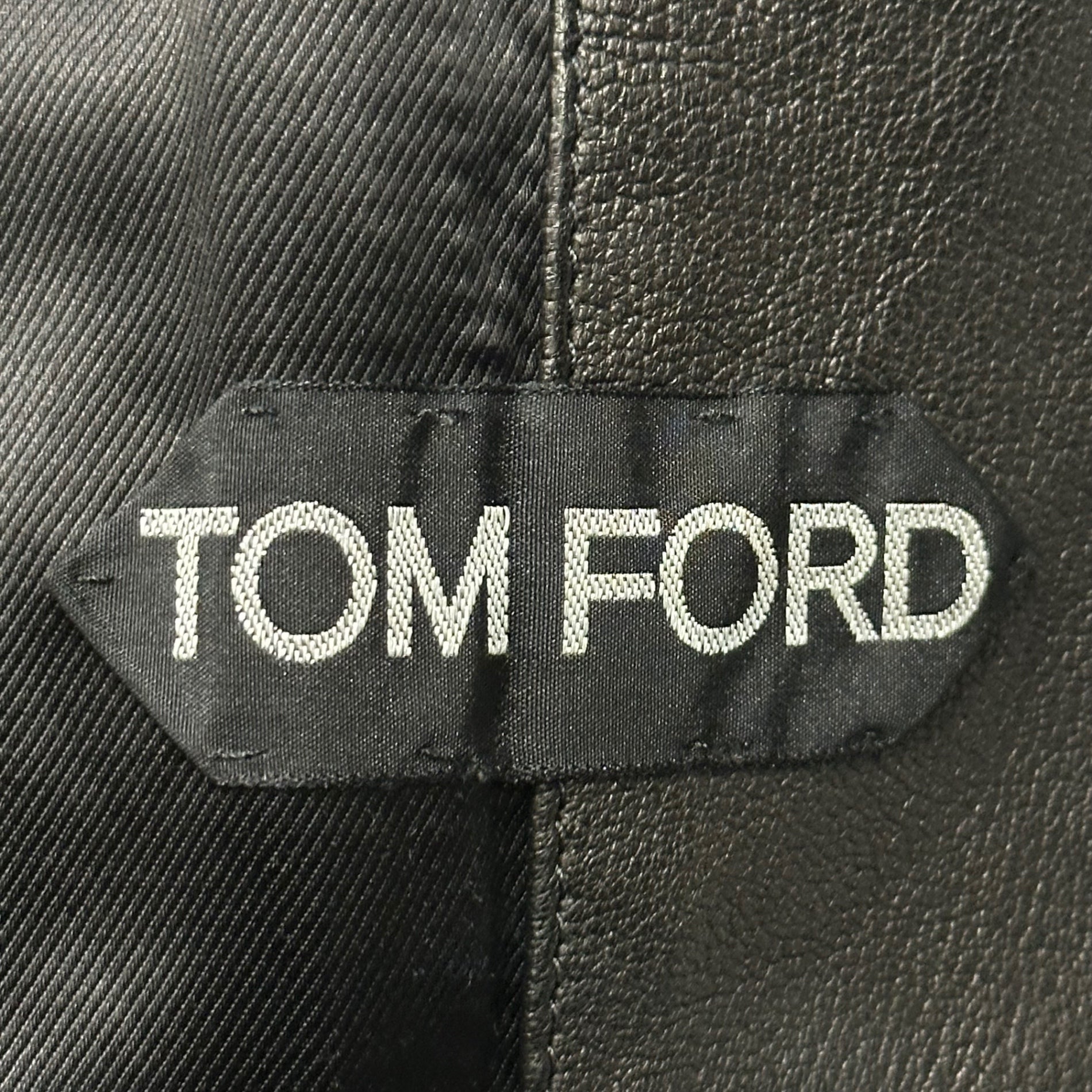 TOM FORD(トムフォード) Zip-Up Leather Jacket ジップアップ レザー ジャケット TFL467 44 ブラック