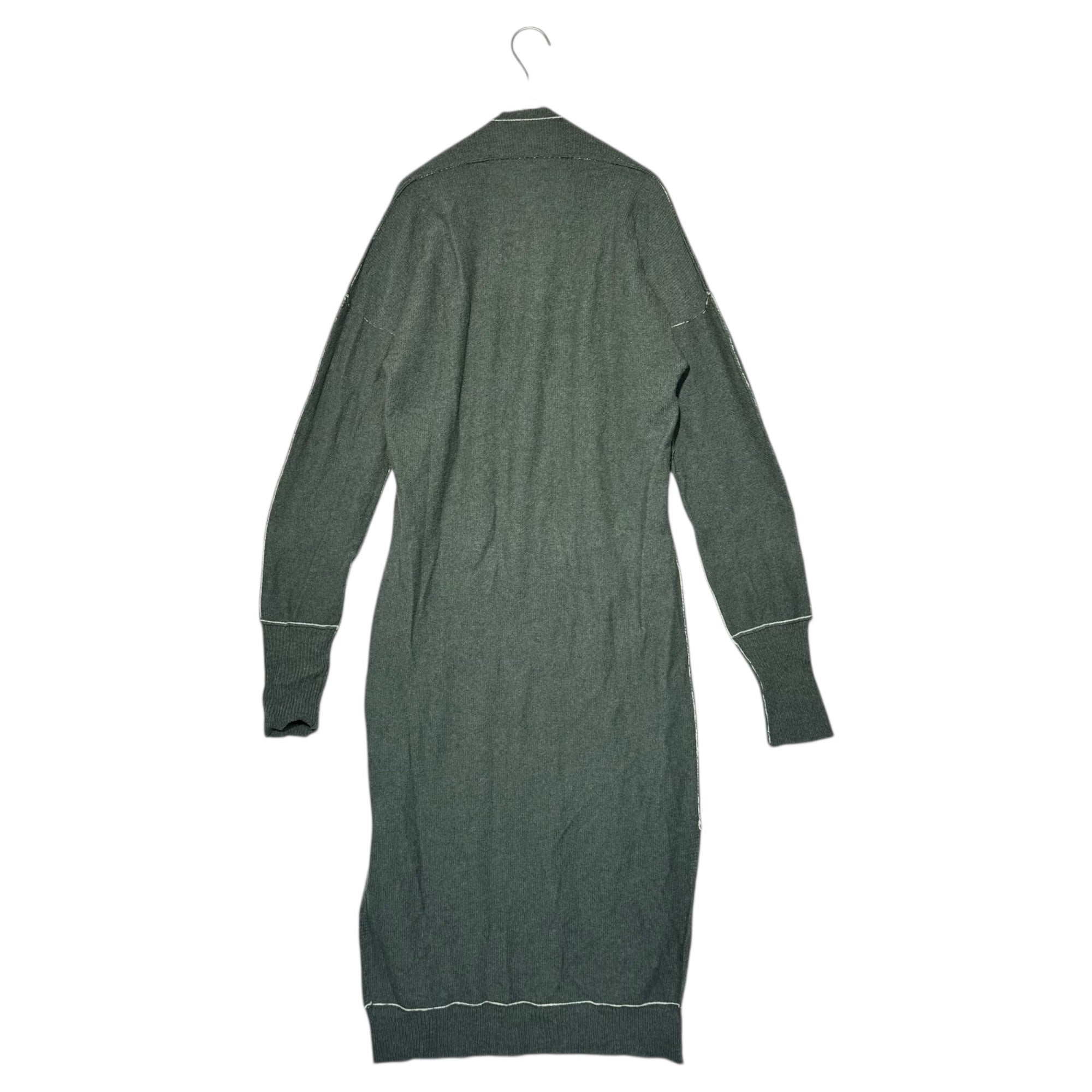 Y's(ワイズ) Stitchwork knit dress ステッチワーク ニット ワンピース YP-K13-174 FREE モスグリーン×ホワイト