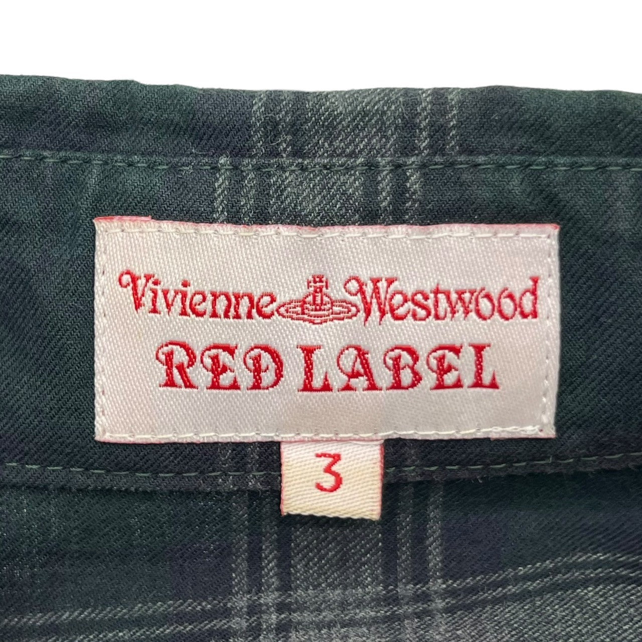 Vivienne Westwood RED LABEL(ヴィヴィアンウエストウッドレッドレーベル) Orb Button Tartan Check Flare Dress オーブ ボタン タータン チェック フレア ワンピース 16-01-582015 3(L程度) グリーン×グレー