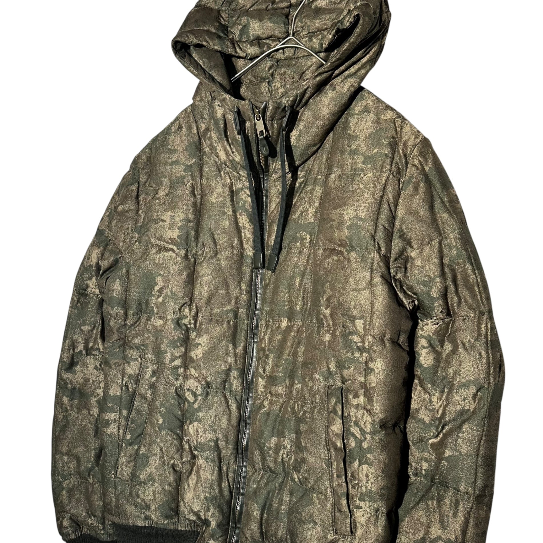 DOLCE&GABBANA(ドルチェ&ガッバーナドルガバ) Camouflage Leather Piping Down Jacket カモフラ レザー パイピング ダウン ジャケット G9ET1T G7DUN 44(XS程度) カーキ