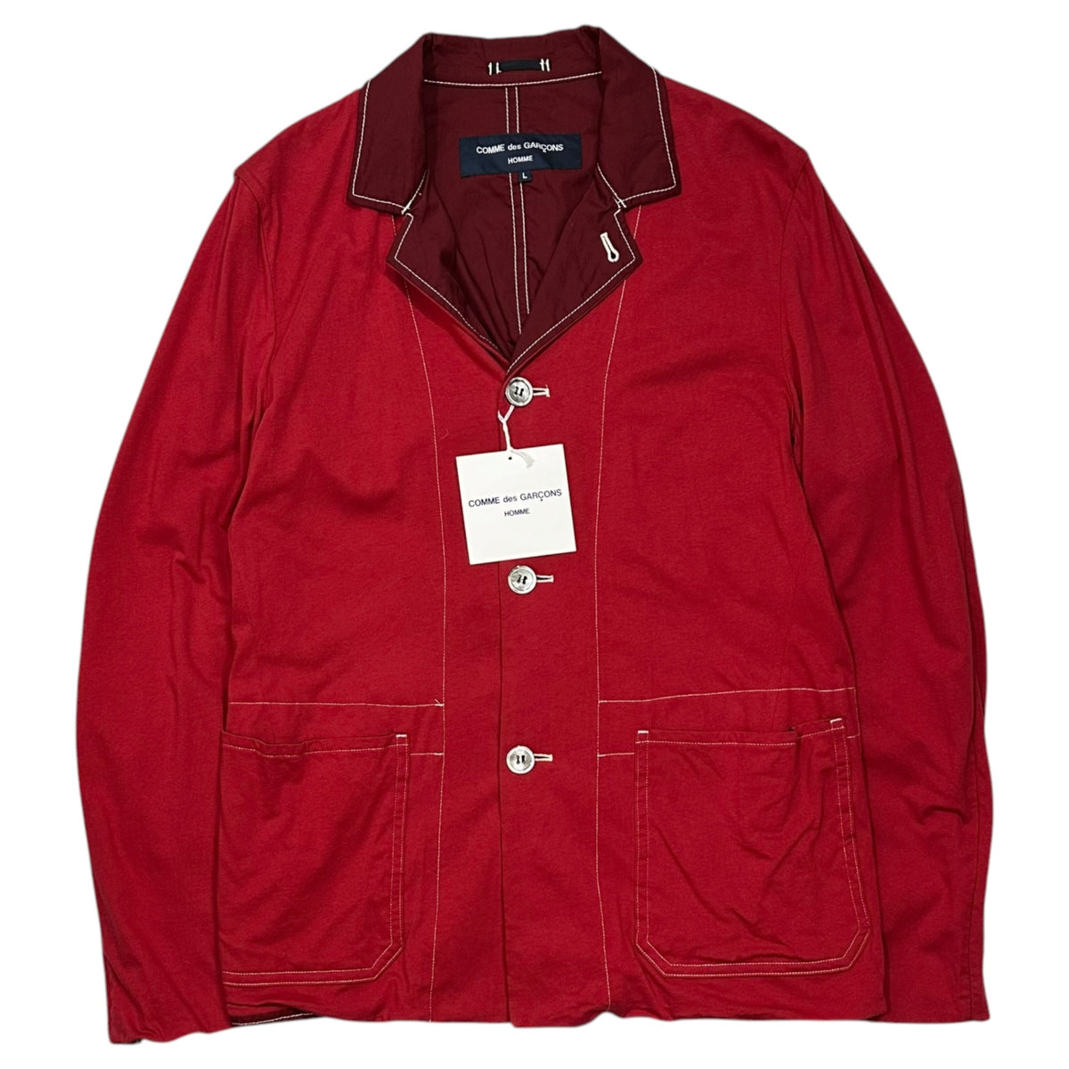 COMME des GARCONS HOMME(コムデギャルソンオム) 2011SS Cotton Reversible Stitched Coverall コットン リバーシブル ステッチ カバーオール HG-J049 L レッド AD2010