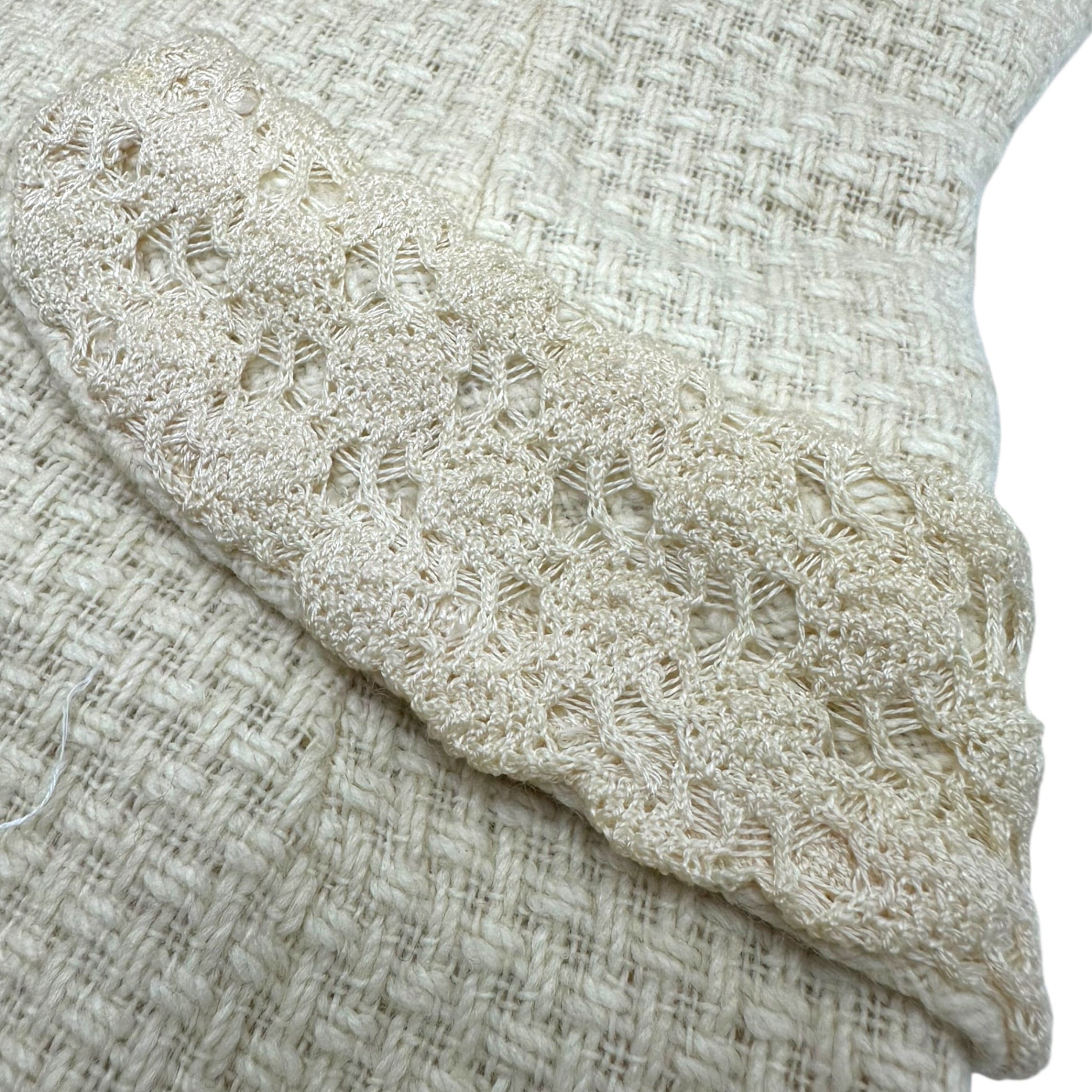 VINTAGE(ヴィンテージ) London 70's~ white knit sleevlessdress ミルキーホワイトニットのデザインノースリーブワンピース M程度 アイボリー