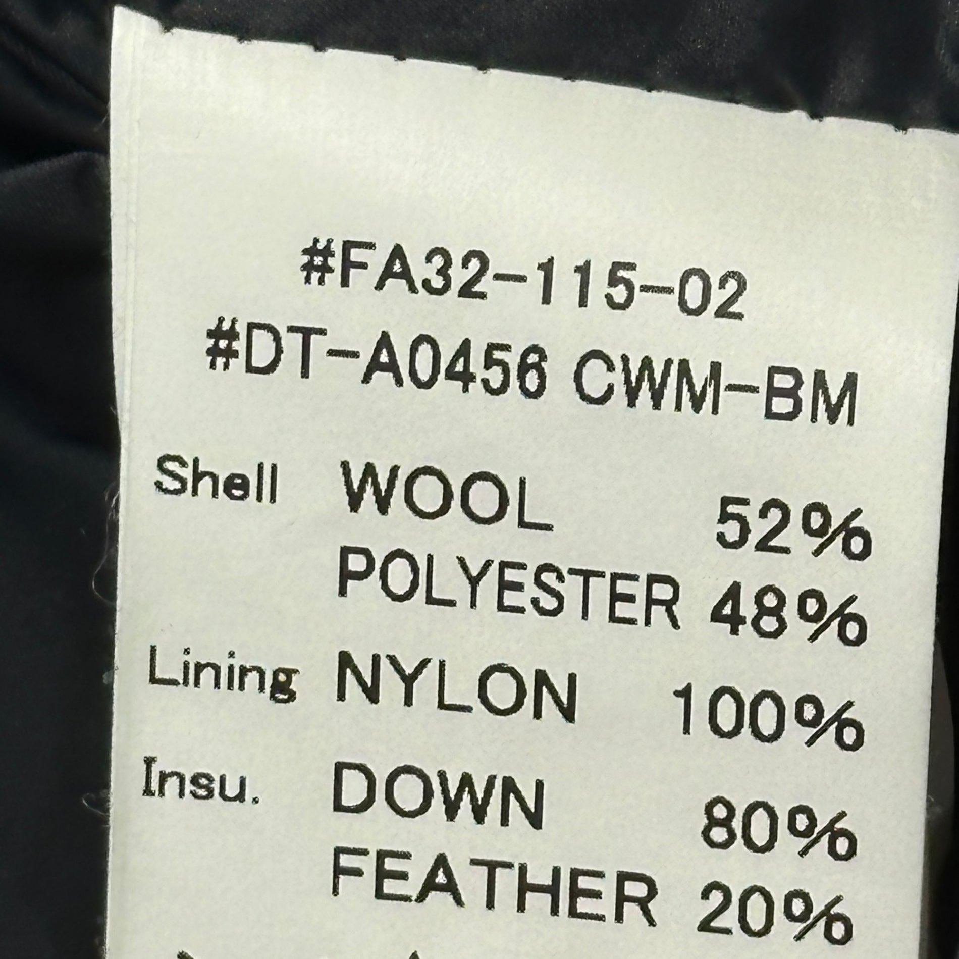 DANTON(ダントン) Stand Collar Wool Down Coat スタンドカラー ウール ダウンコート DT-A0456 34(XS程度) ネイビー