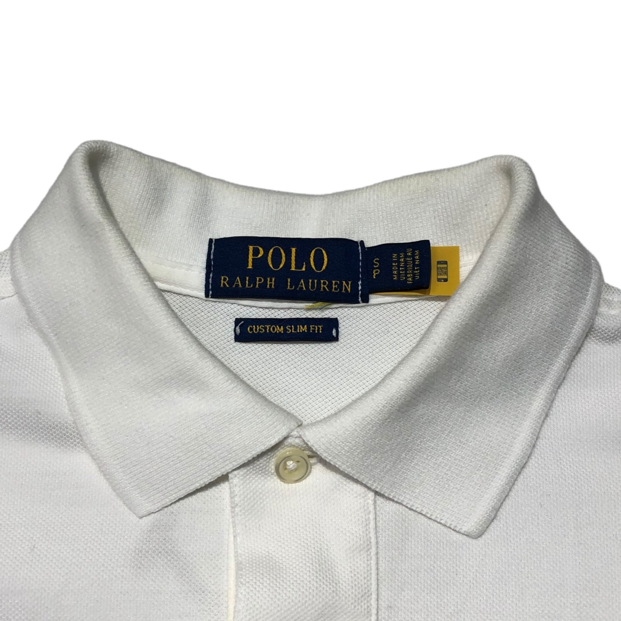 POLO RALPH LAUREN(ポロラルフローレン) polo bear logo embroidery polo shirt ポロ ベア ロゴ 刺繍 半袖 ポロシャツ S ホワイト