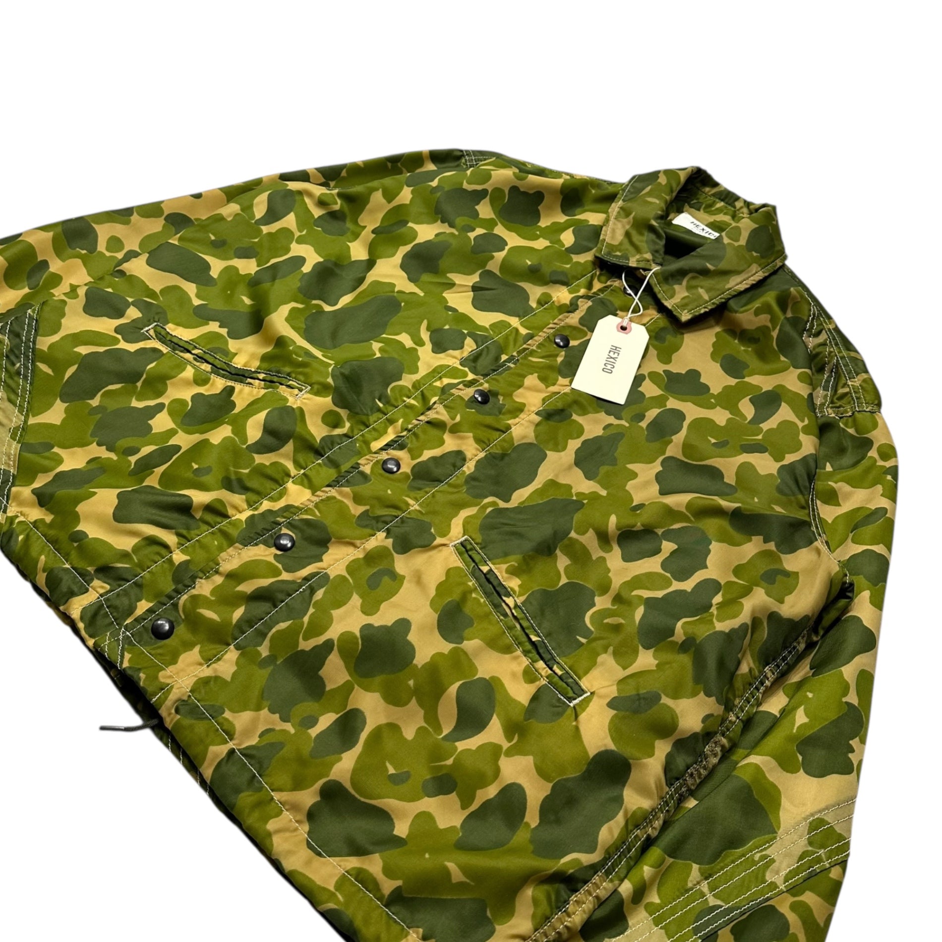 HEXICO(ヘキシコ) FORT Exclusive Coach Jacket EX. ”1950s US Military Duck Hunter Camo Parachute” フォート限定 コーチジャケット 1950年代 アメリカ軍 ダック ハンター カモフラージュ パラシュート STYLE：7003 ONE SIZE ベージュ×カーキ 完売品