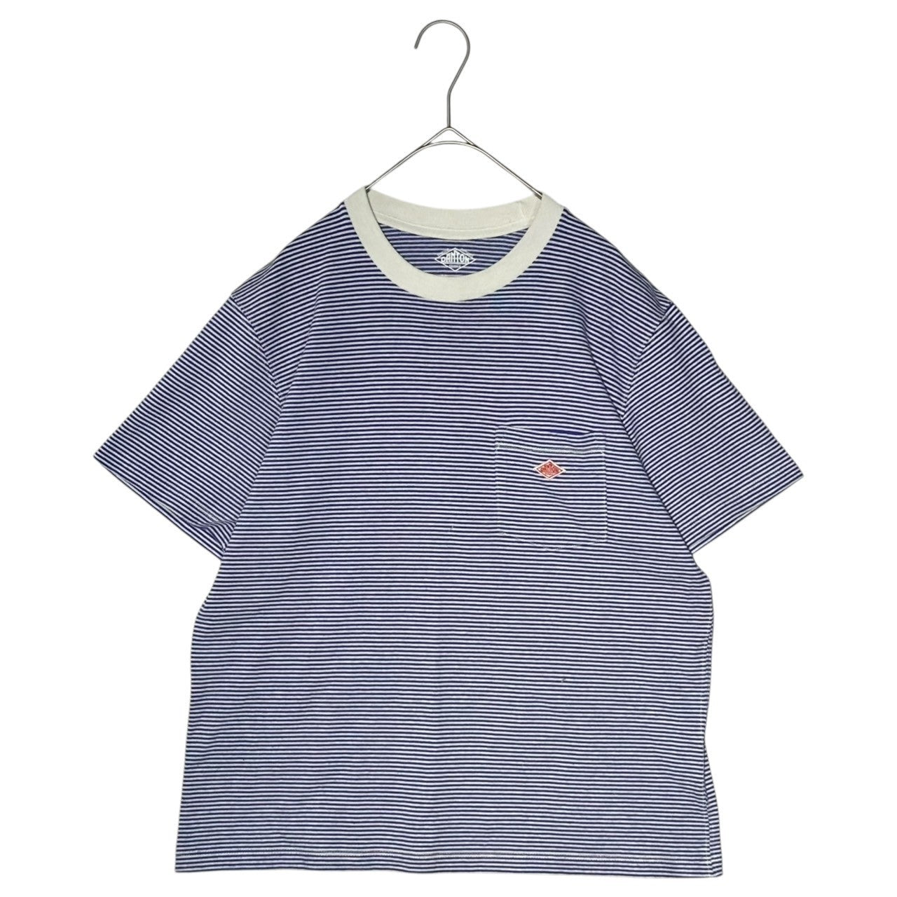DANTON(ダントン) Crew Neck Striped Pocket T-Shirt クルーネック ボーダー ポケット Tシャツ 17S-HS-001 36(S程度) ブルー×ホワイト