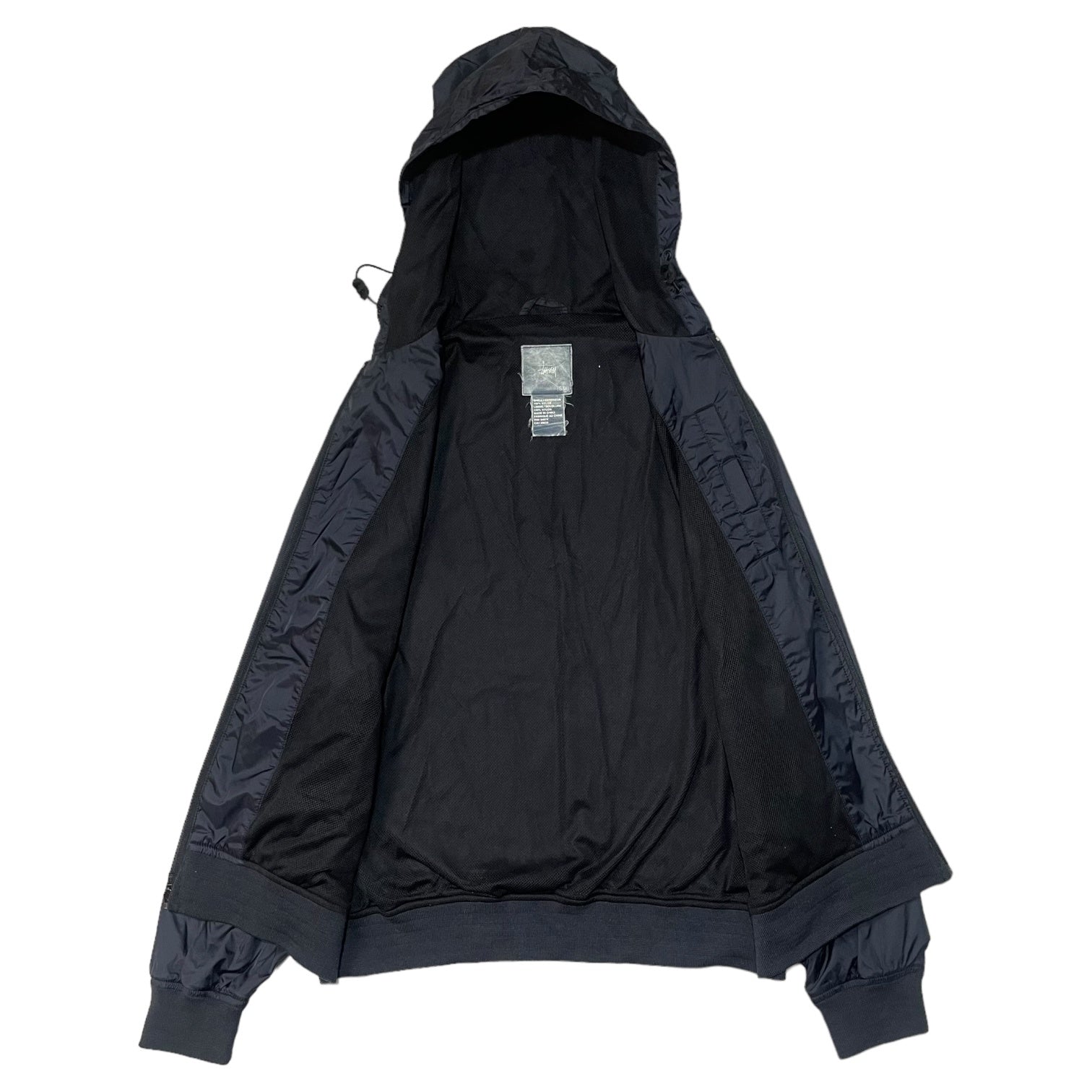 STUSSY(ステューシー) 00's nylon hoodie ナイロン パーカー フーディー マウンテンパーカー ジャケット S ネイビー