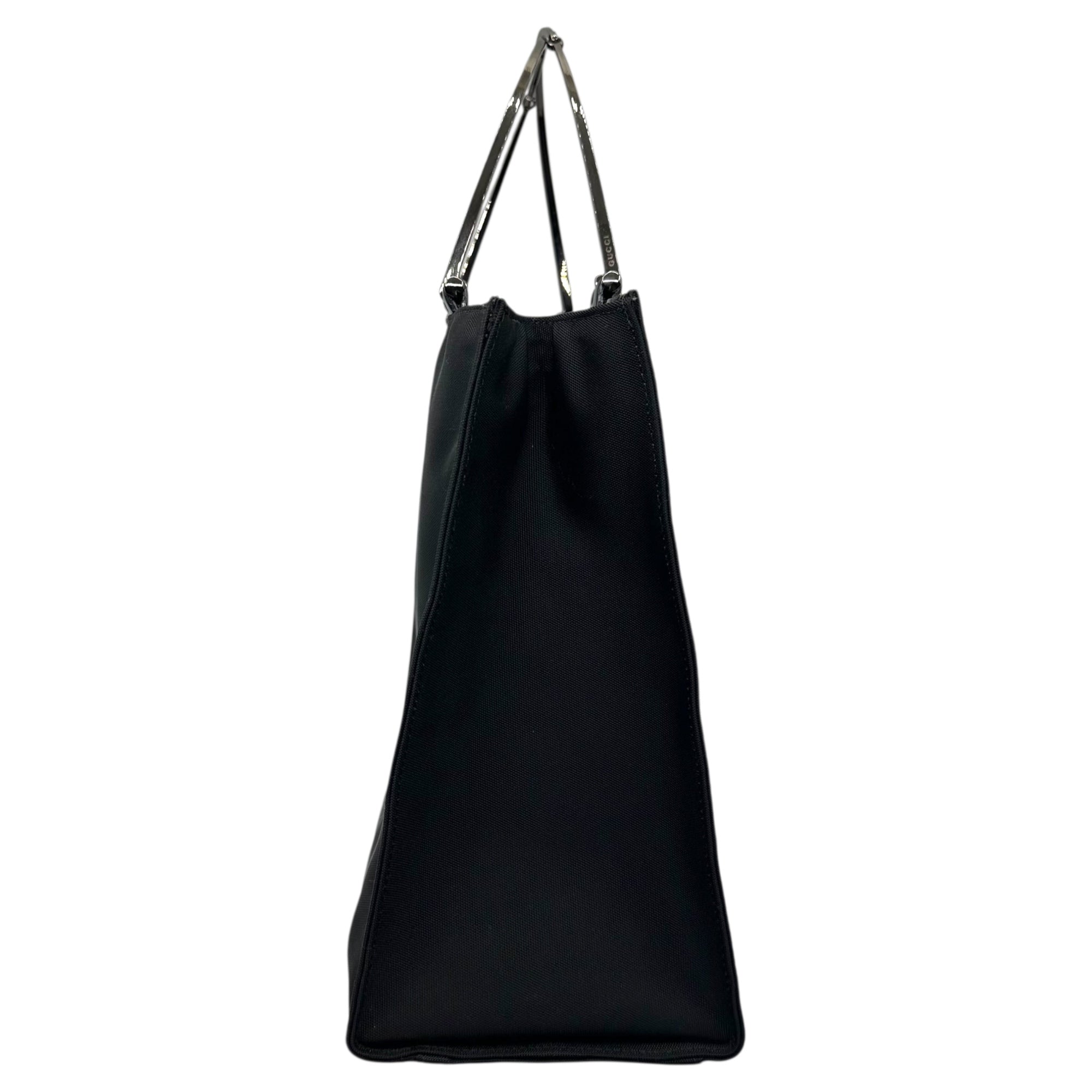 GUCCI(グッチ) Hose Bits Metal handle nylon hand bag ホース ビット メタル ハンドル ナイロン ハンド バッグ 002-1025 ブラック OLD 鞄