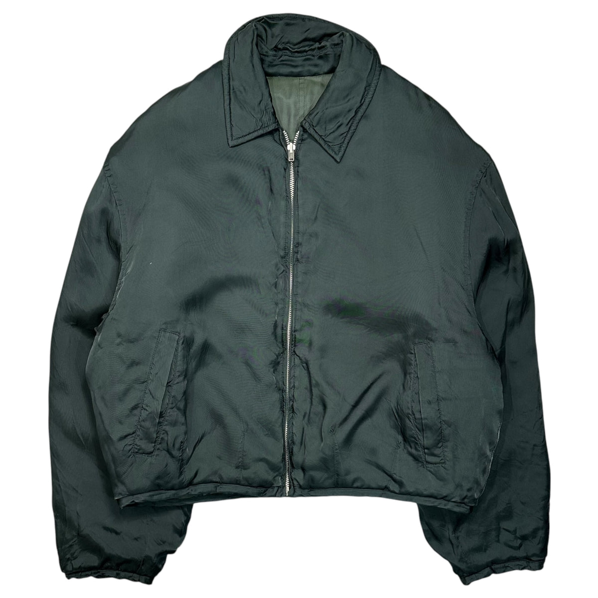 COMME des GARCONS HOMME PLUS(コムデギャルソンオムプリュス) 1990AW Reversible Padded Bomber Jacket リバーシブル 中綿 ボンバー ジャケット PJ-050710 M ダークグリーン AD1990 90s アーカイブ リバーシブル着用可能 大人の不良期