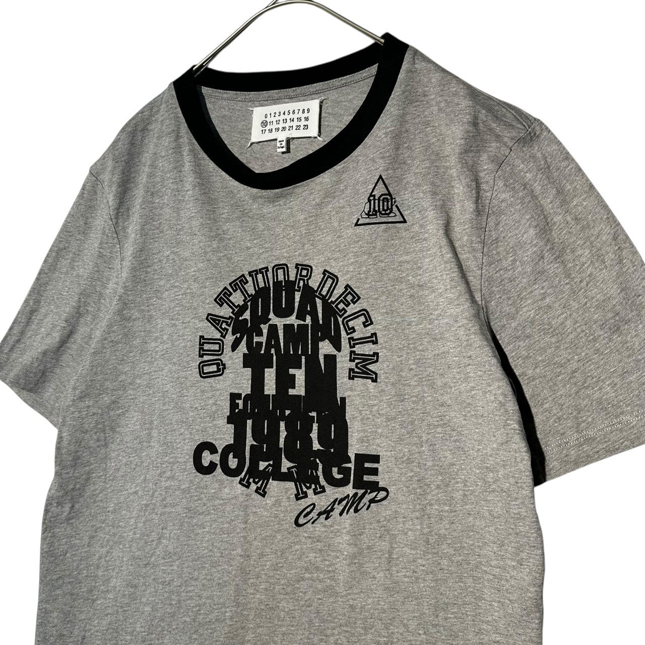 MAISON MARGIELA(メゾンマルジェラ) 17SS College T-shirt カレッジ Tシャツ S50GC0459 44(XS程度) グレー リンガー