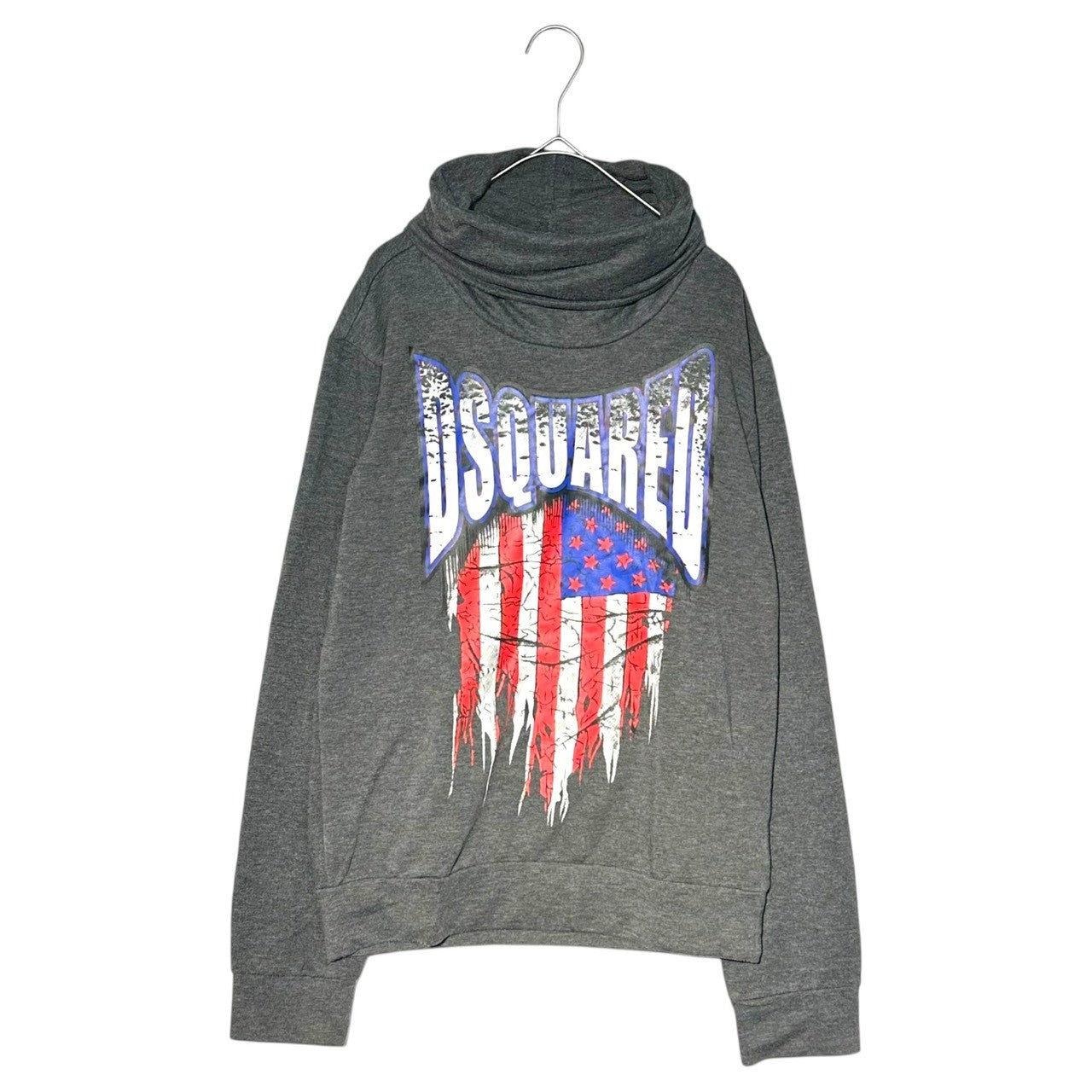 DSQUARED2(ディースクエアード) Front print high neck light sweatshirt フロント プリント ハイネック ライトスウェット M チャコールグレー