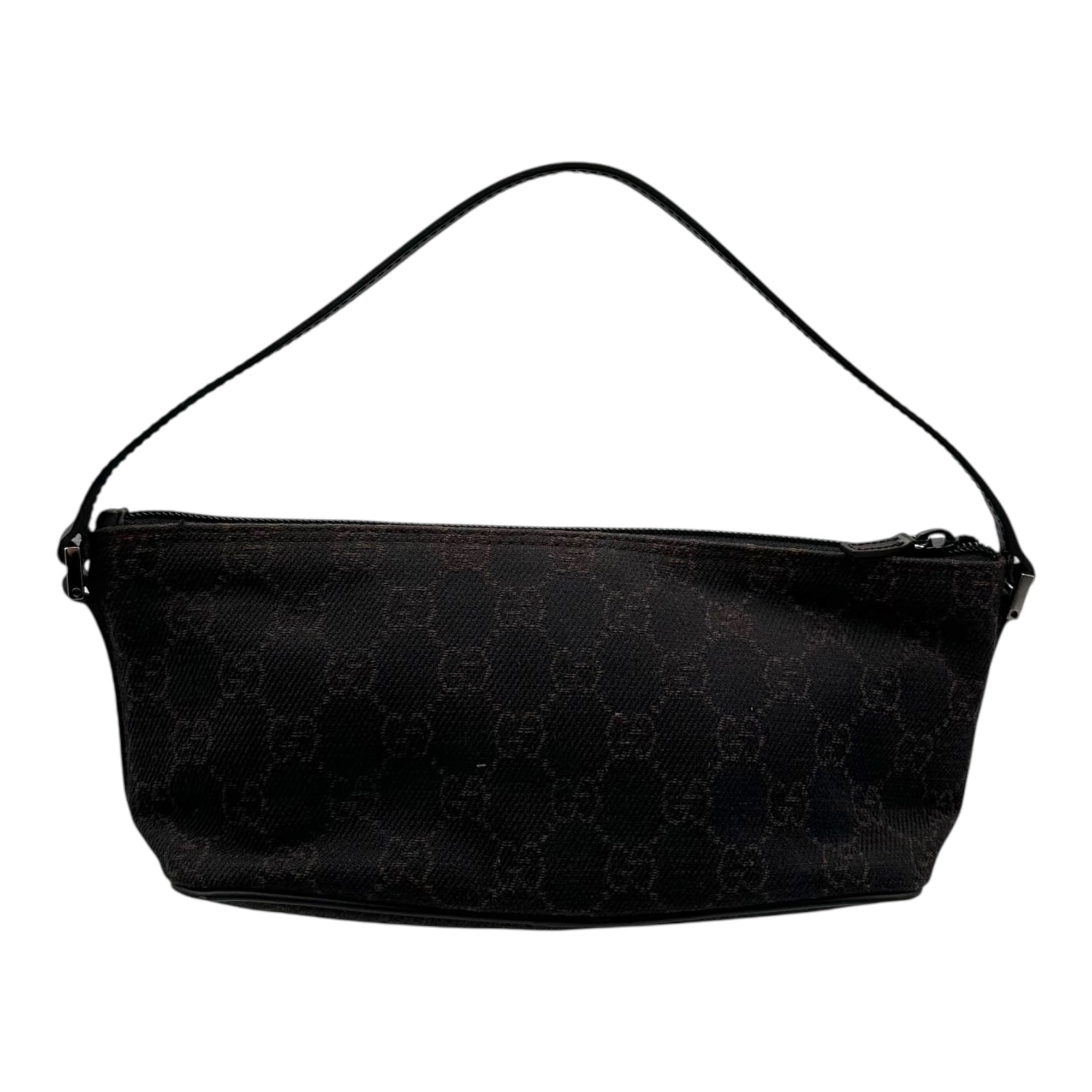 GUCCI(グッチ) GG Canvas Accessory Pouch Mini Handbag GG キャンバス アクセサリー ポーチ ミニ ハンドバッグ 07198 2123 ブラック×ブラウン