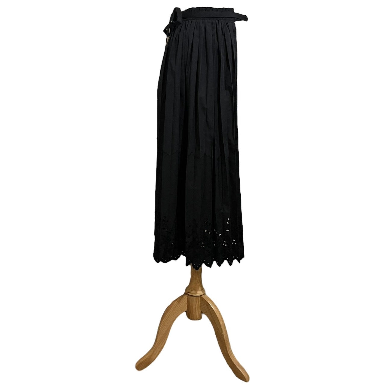 COMME des GARCONS(コムデギャルソン) 02SS Hem cutwork pleated long skirt 裾カットワーク プリーツ ロングスカート GE-S012 FREE ブラック AD2001