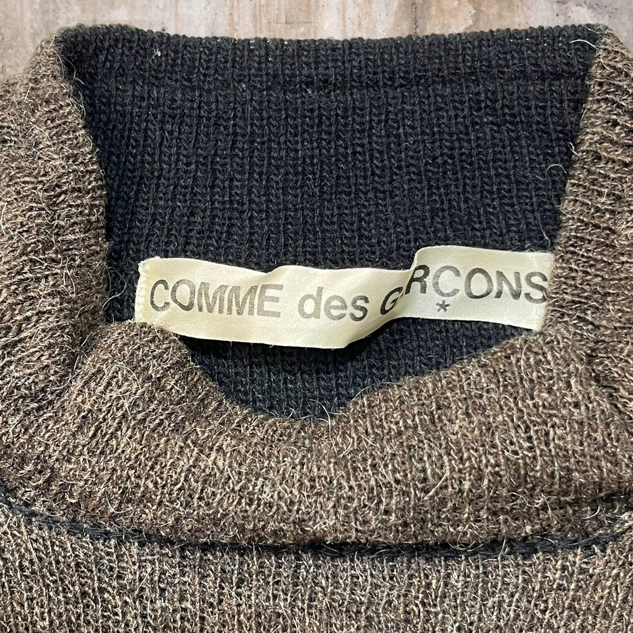 COMME des GARCONS(コムデギャルソン) 98AW wool mohair mock neck knit pullover/ウールモヘヤモックネックニットプルオーバー/90年代/ヴィンテージ GN-040340 SIZE表記なし(FREE) ブラウン×ブラック×ベージュ AD1998