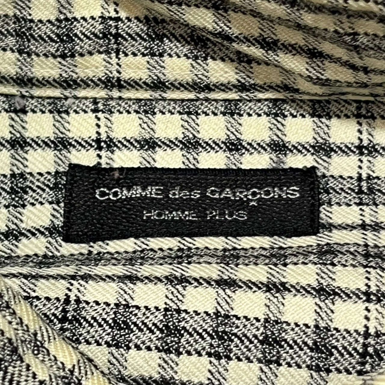 COMME des GARCONS HOMME PLUS(コムデギャルソンオムプリュス)  80's wide silhouette wool check shirt/ワイドシルエットウールチェックシャツ/80年代/ヴィンテージ PB-050010 SIZE FREE ホワイト×ブラック　本人期