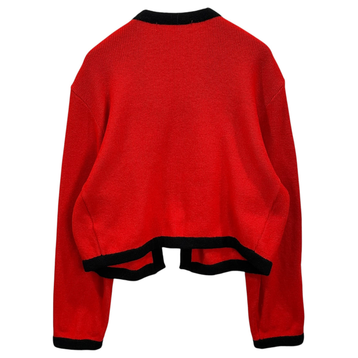 COMME des GARCONS(コムデギャルソン) 1988 Red is Black Piping No-Collar Buttonless Knit Jacket パイピング ノーカラー ボタンレス ニット ジャケット GN-050150 FREE レッド×ブラック AD1988 80s アーカイブ レッドイズブラック期